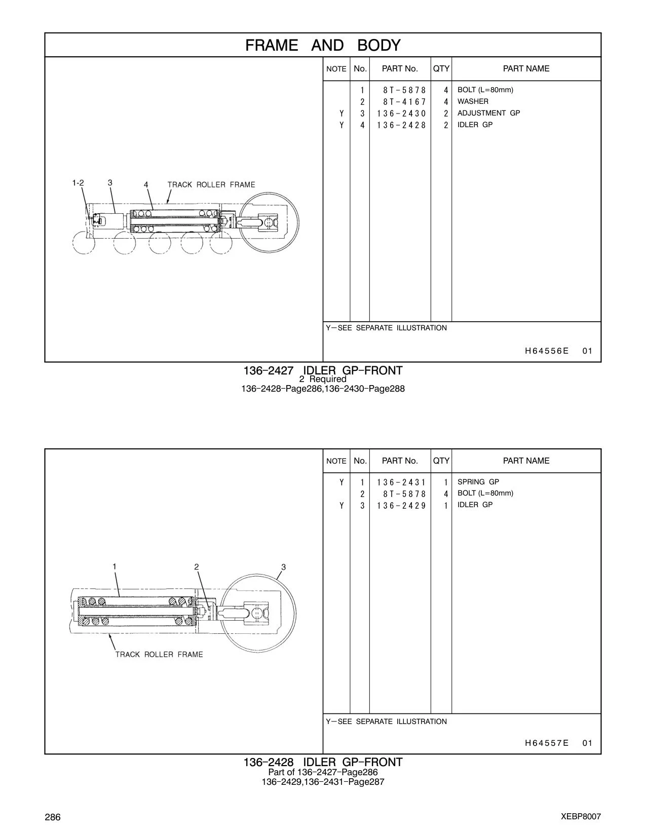 136-2428 IDLER GP CAT parts manual diagram
