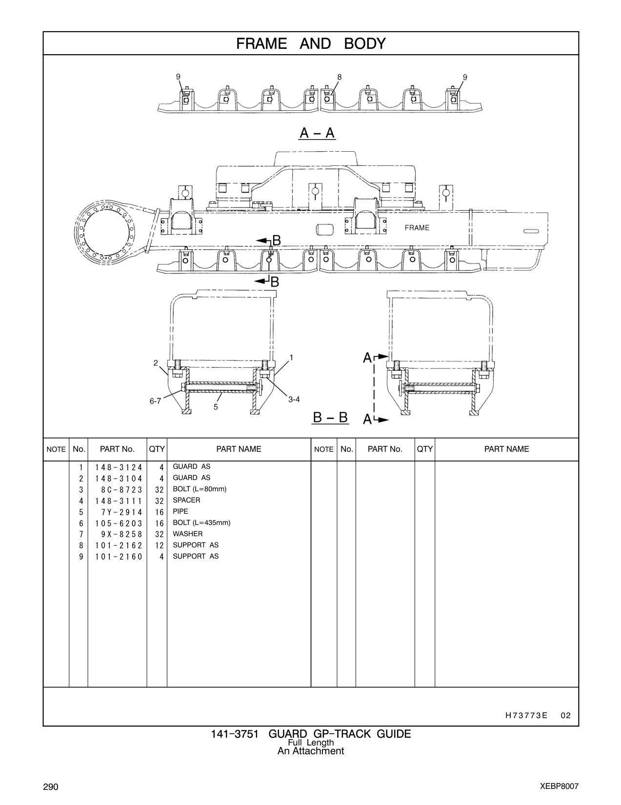 148-3104 GUARD AS CAT parts manual diagram