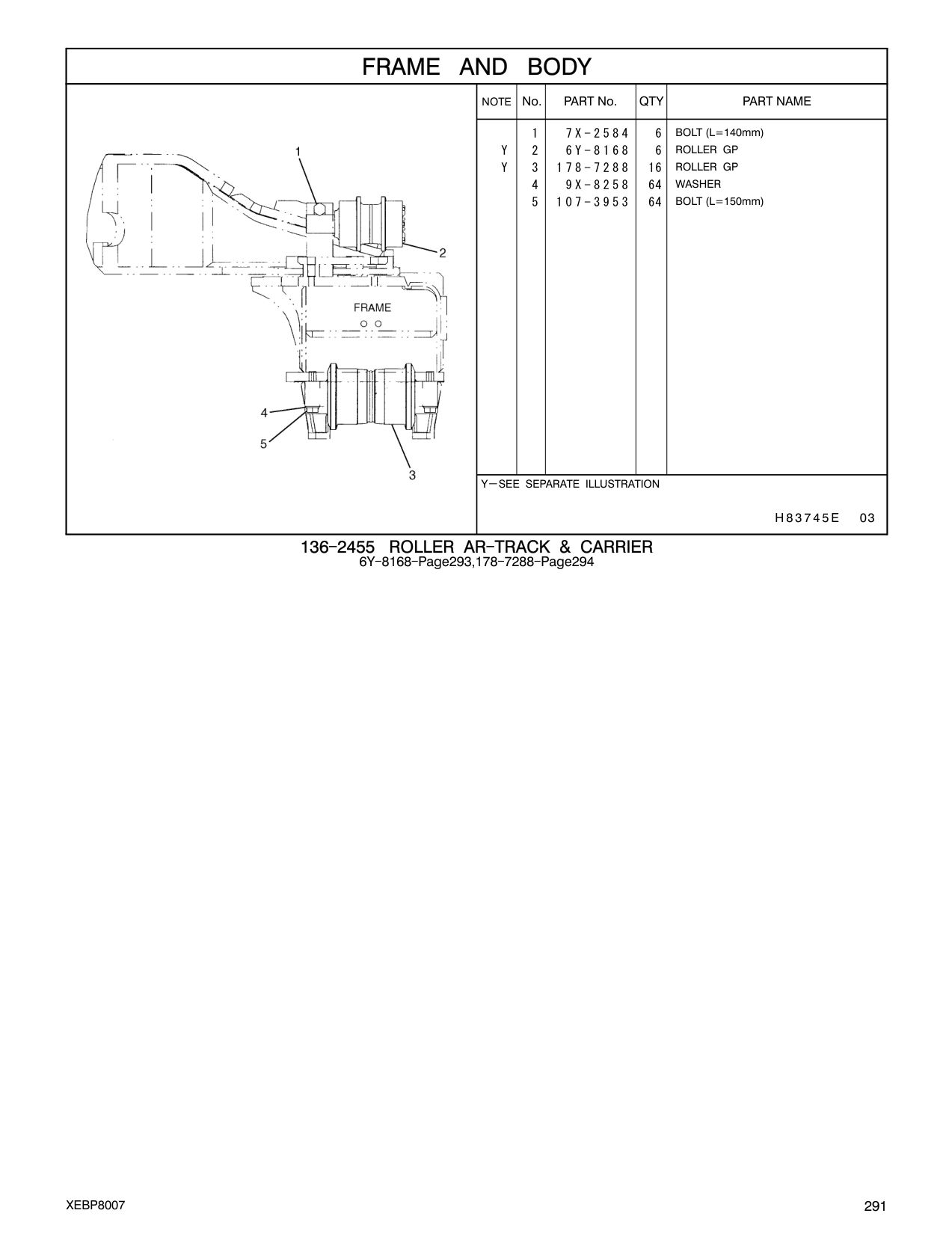 107-3953 BOLT (L=150mm) CAT parts manual diagram