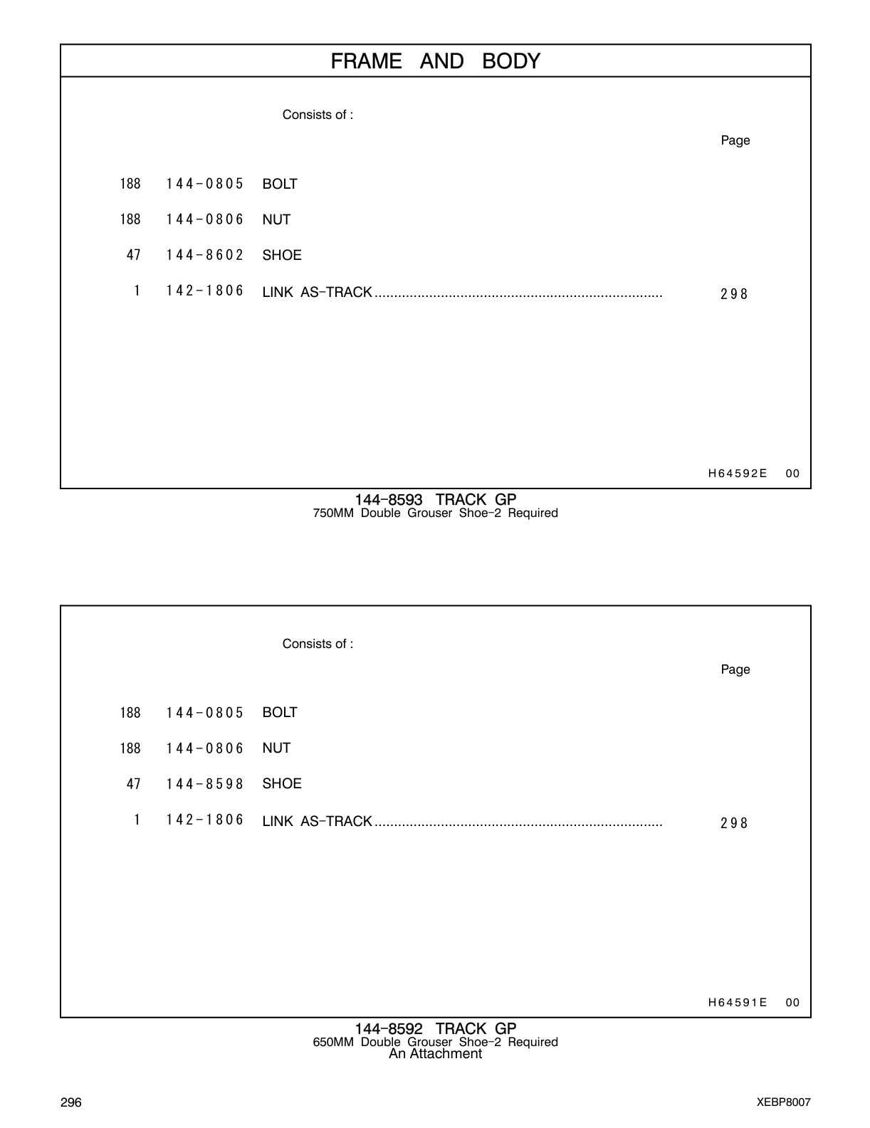 144-0805 BOLT CAT parts manual diagram