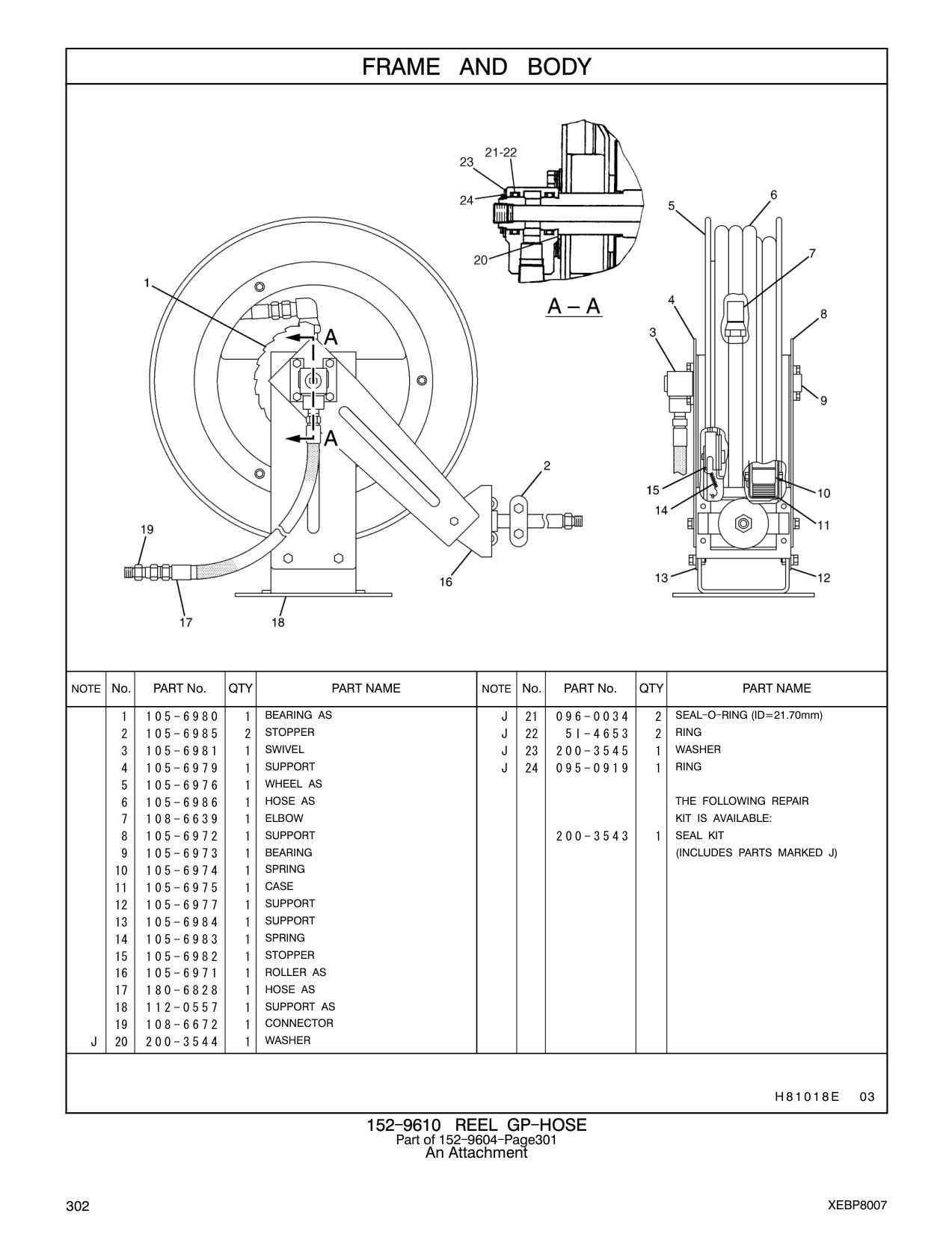 105-6983 SPRING CAT parts manual diagram