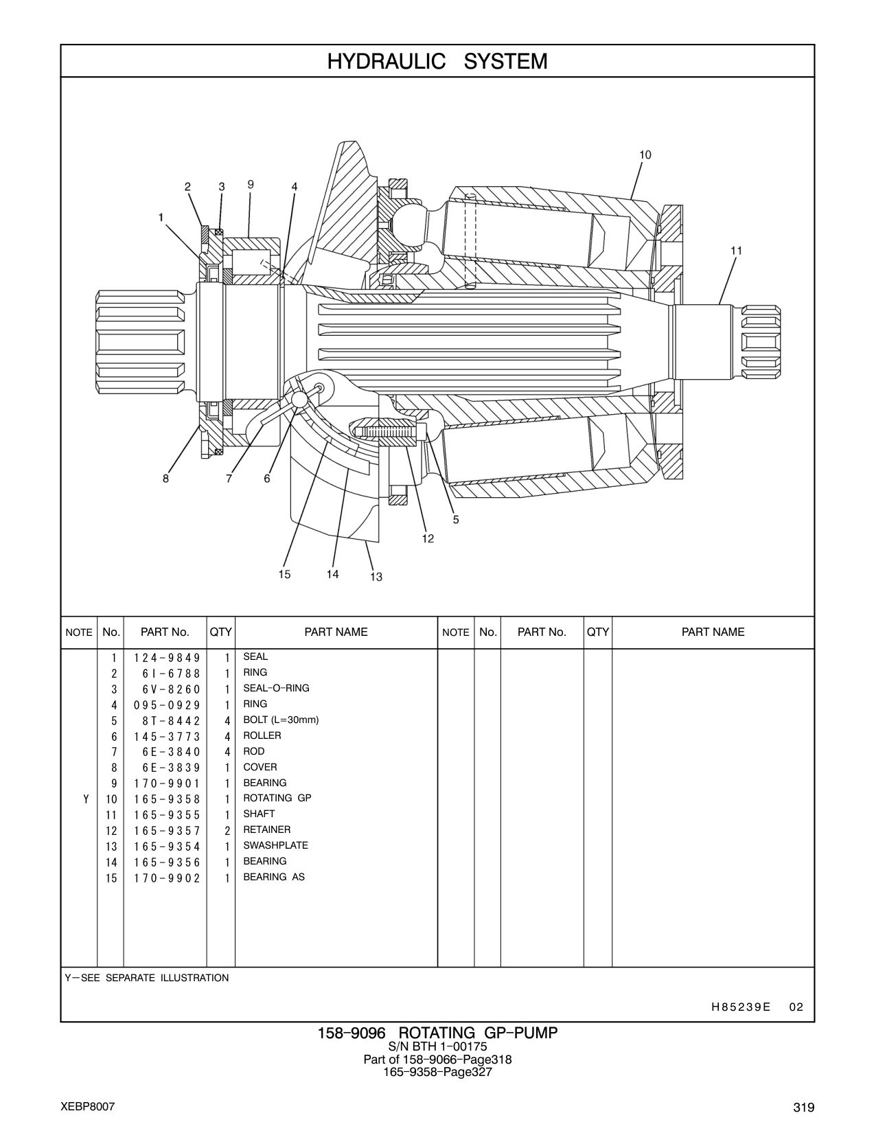 165-9355 SHAFT CAT parts manual diagram