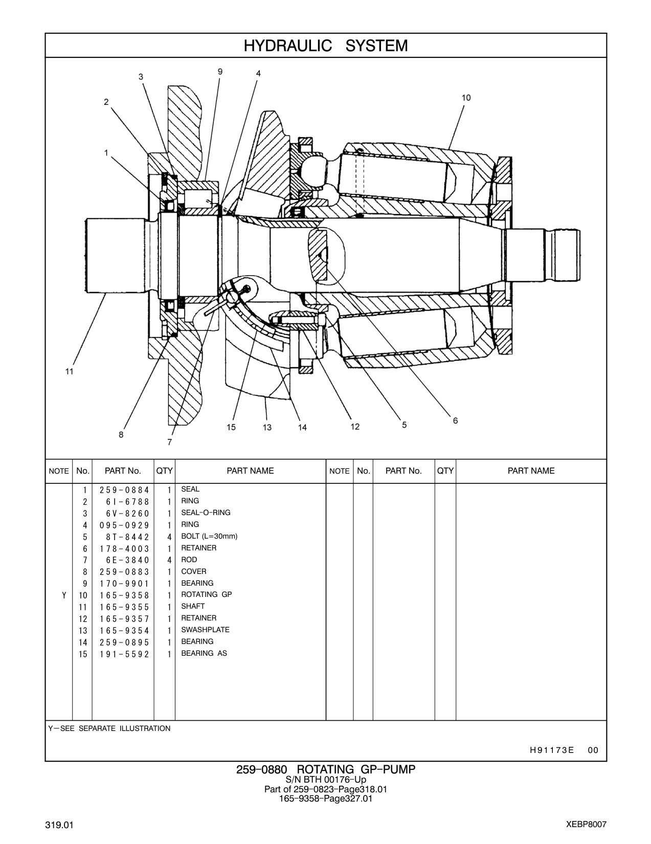 259-0895 BEARING CAT parts manual diagram