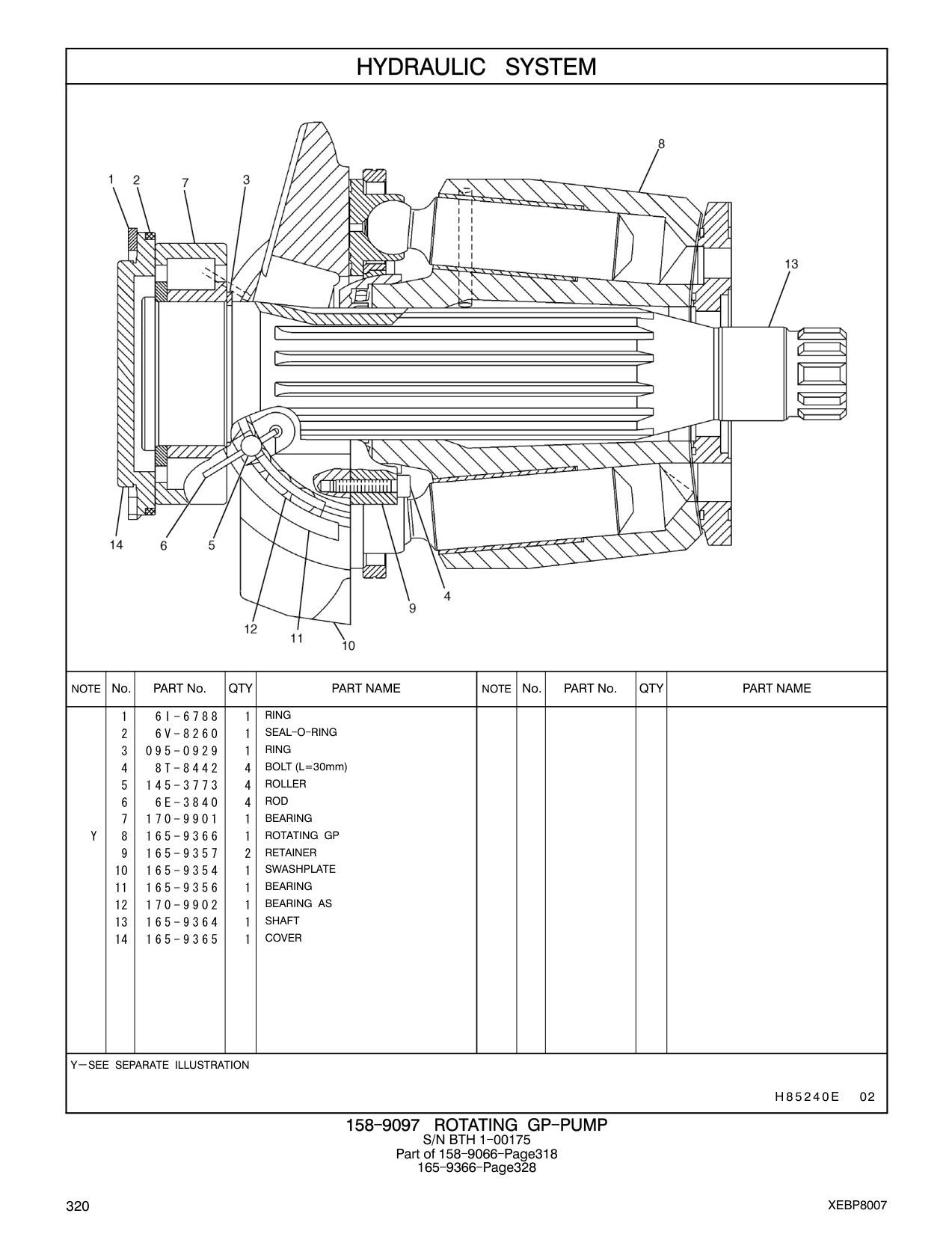 165-9366 ROTATING GP CAT parts manual diagram