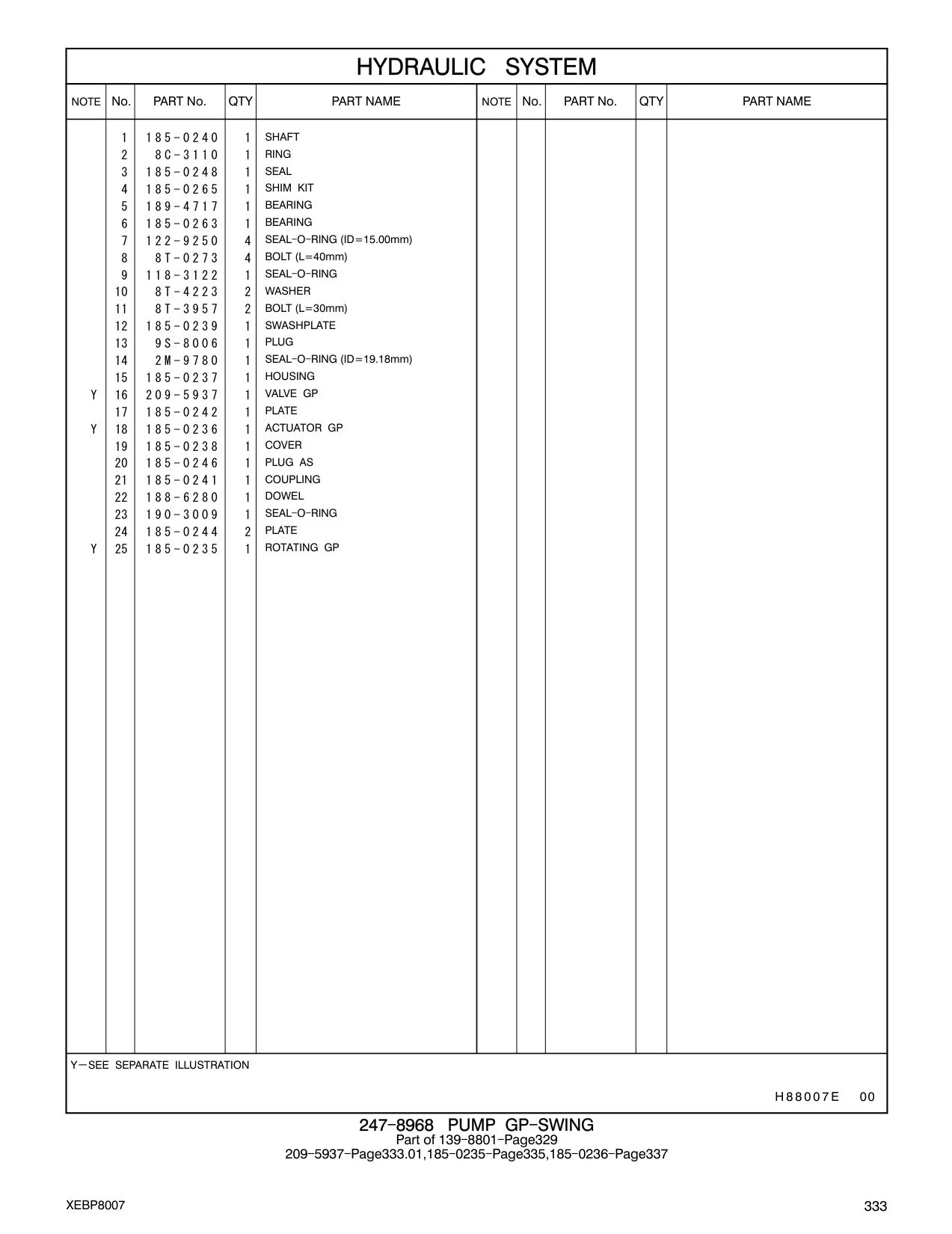 185-0244 PLATE CAT parts manual diagram