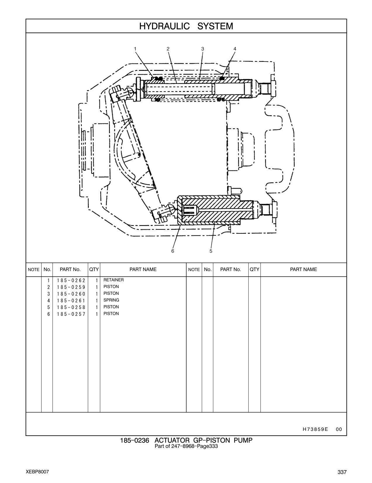 185-0261 SPRING CAT parts manual diagram