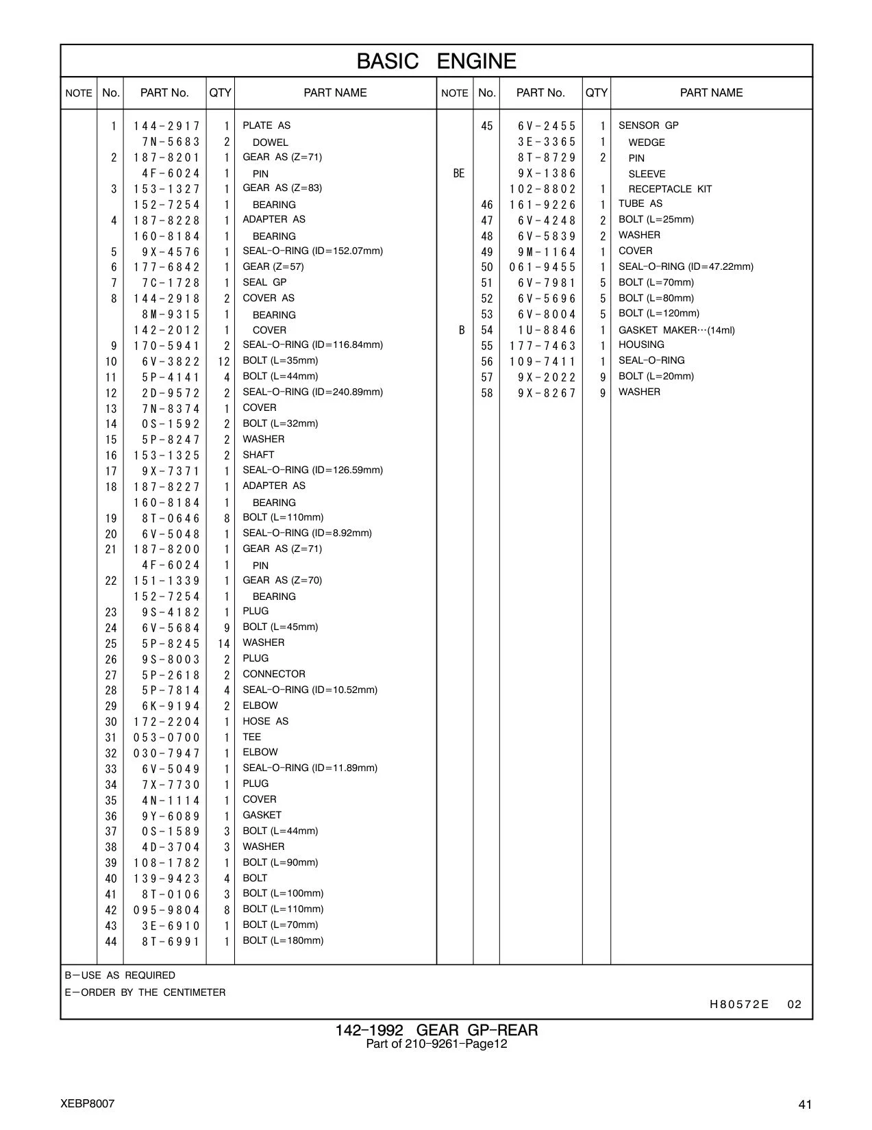 095-9804 BOLT (L=110mm) CAT parts manual diagram