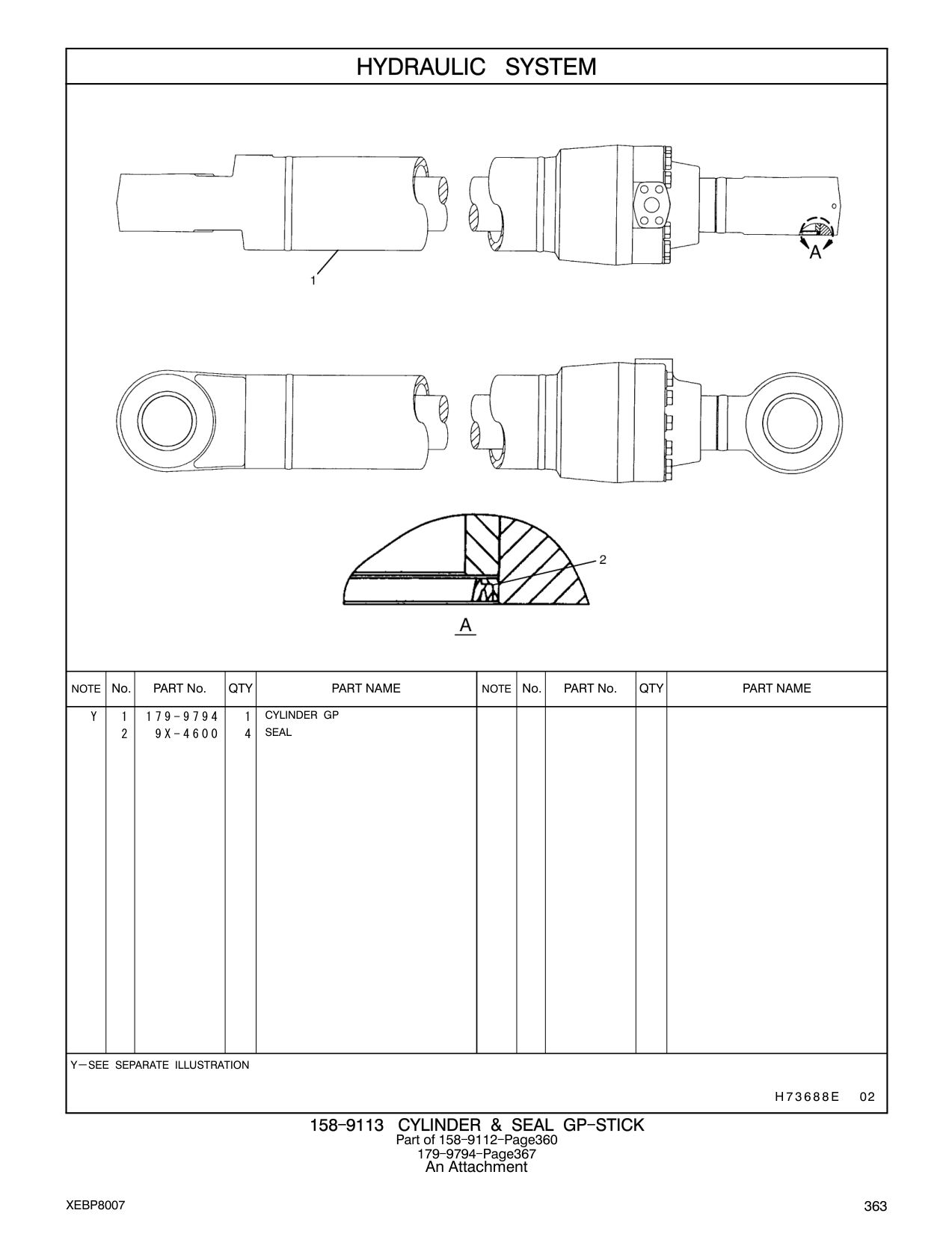 179-9794 CYLINDER GP CAT parts manual diagram