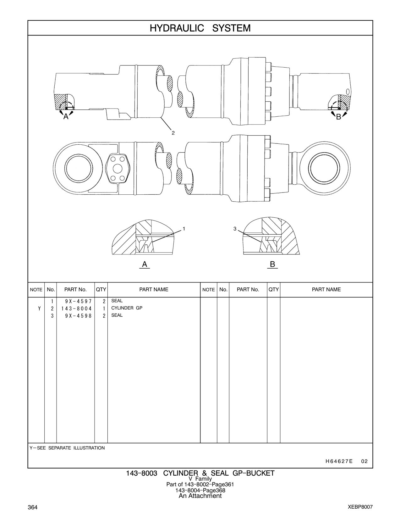 143-8004 CYLINDER GP CAT parts manual diagram