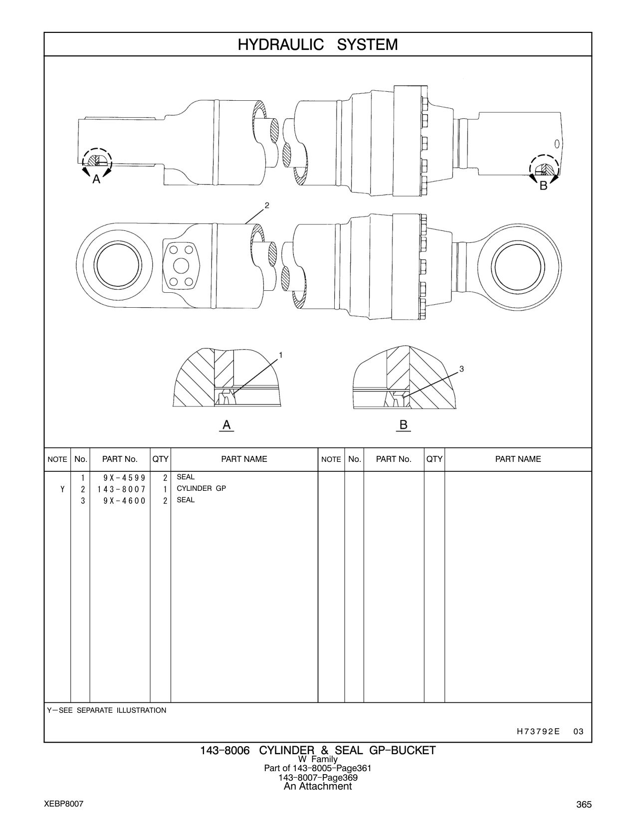 143-8007 CYLINDER GP CAT parts manual diagram
