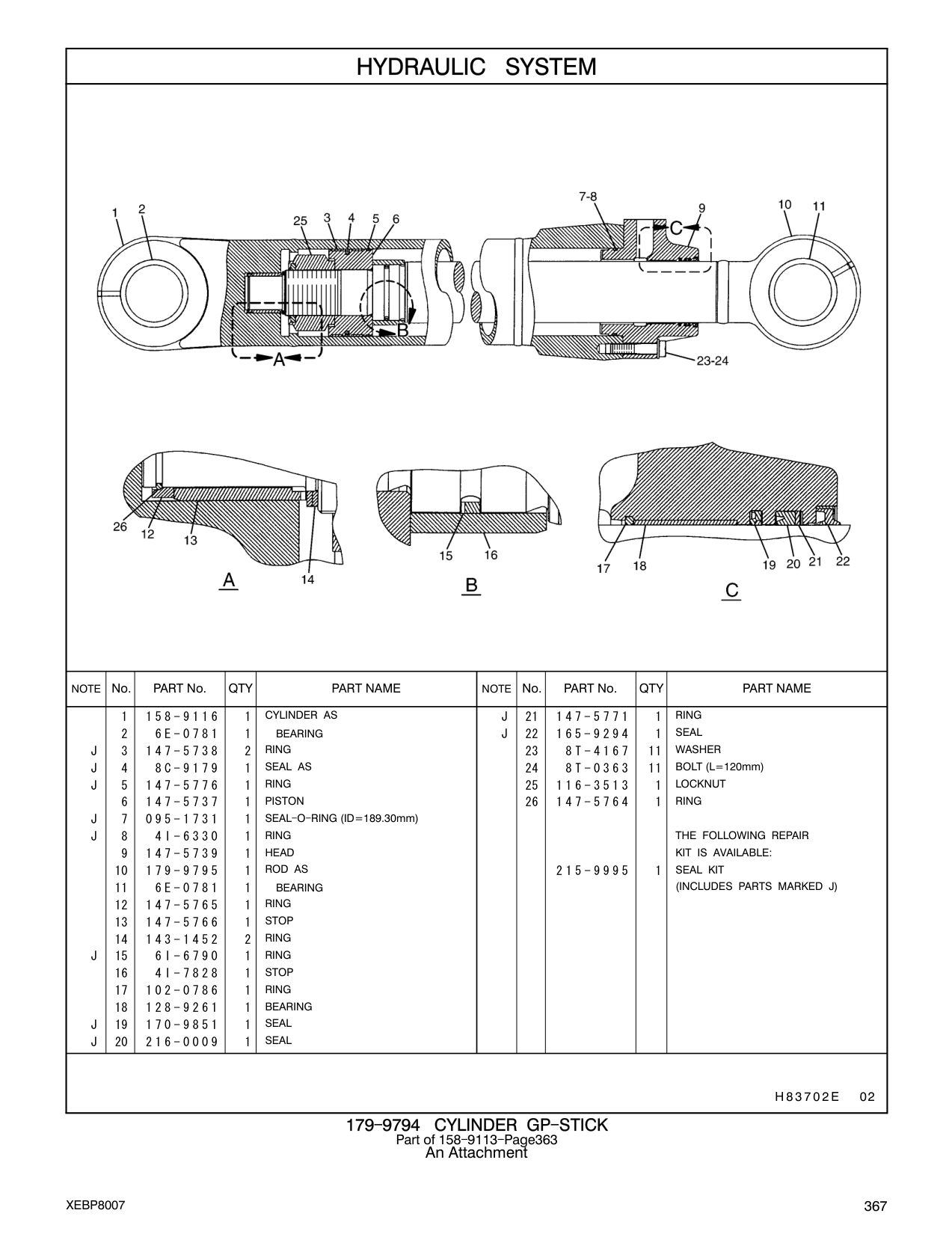 4I-7828 STOP CAT parts manual diagram