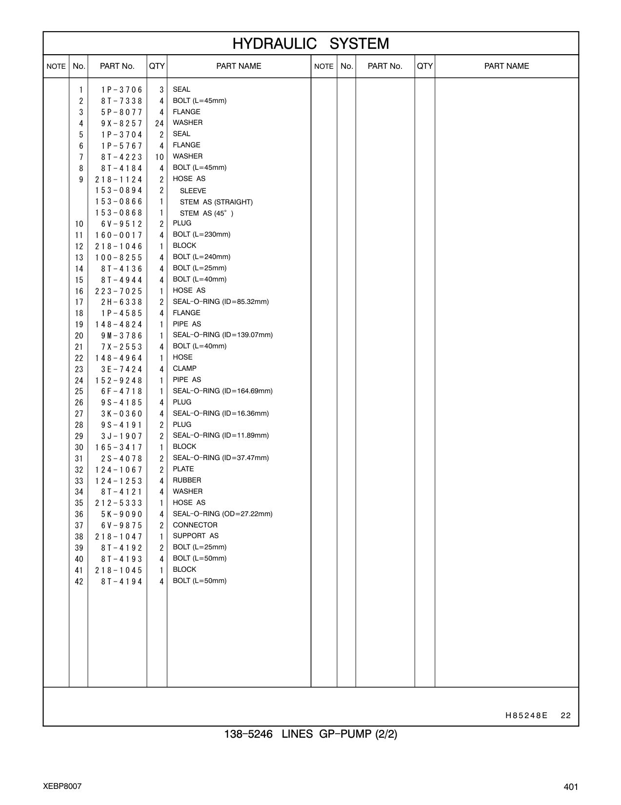 218-1046 BLOCK CAT parts manual diagram