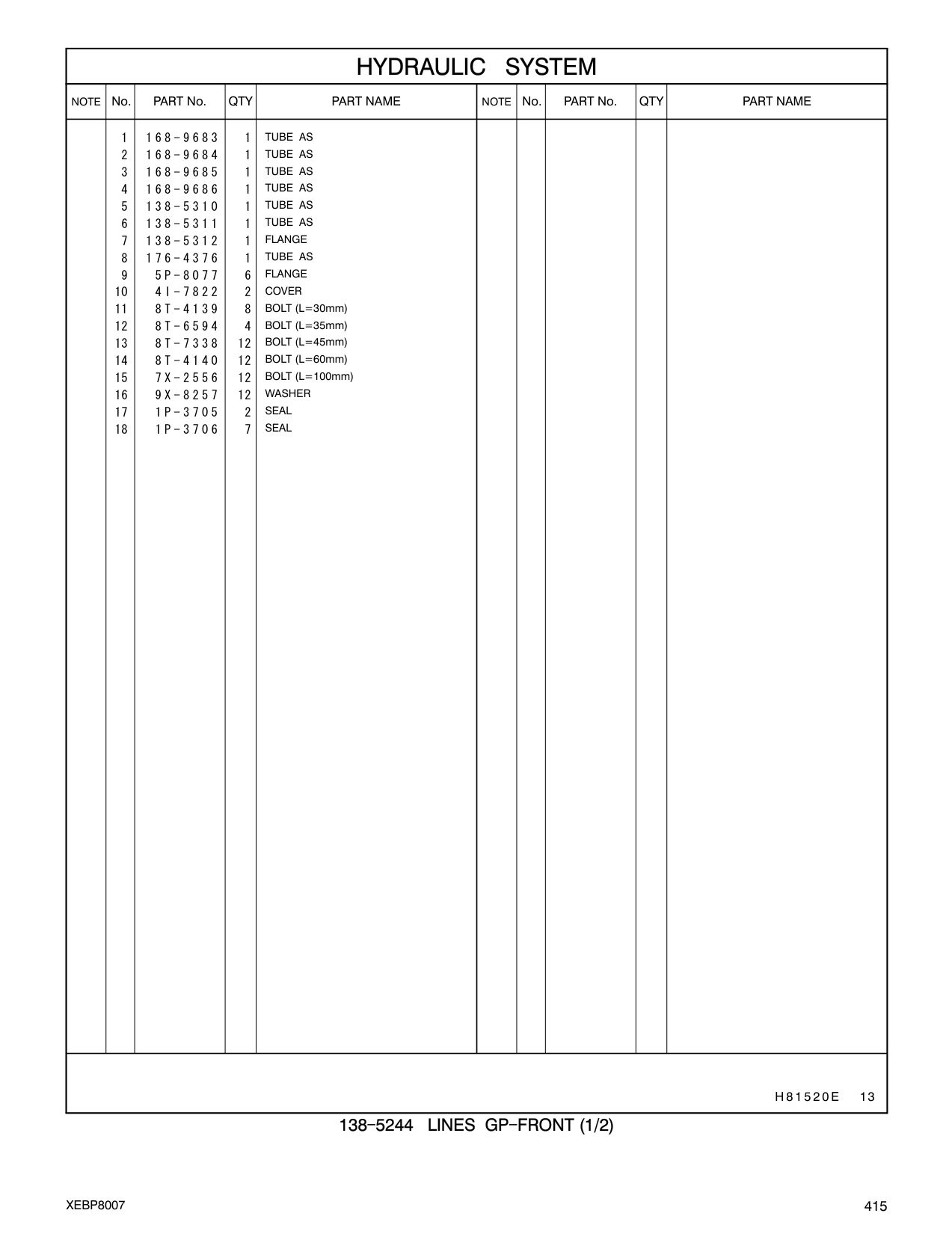 168-9685 TUBE AS CAT parts manual diagram
