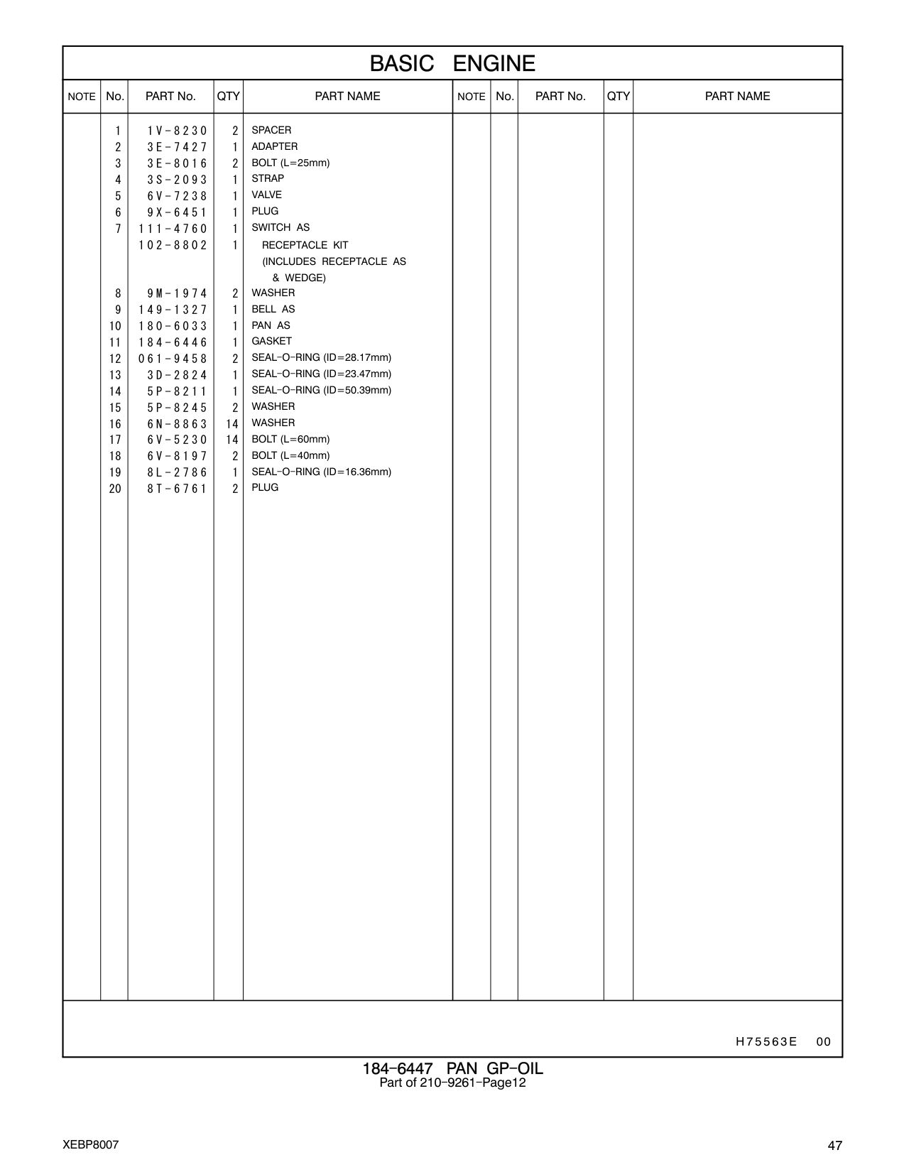 149-1327 BELL AS CAT parts manual diagram