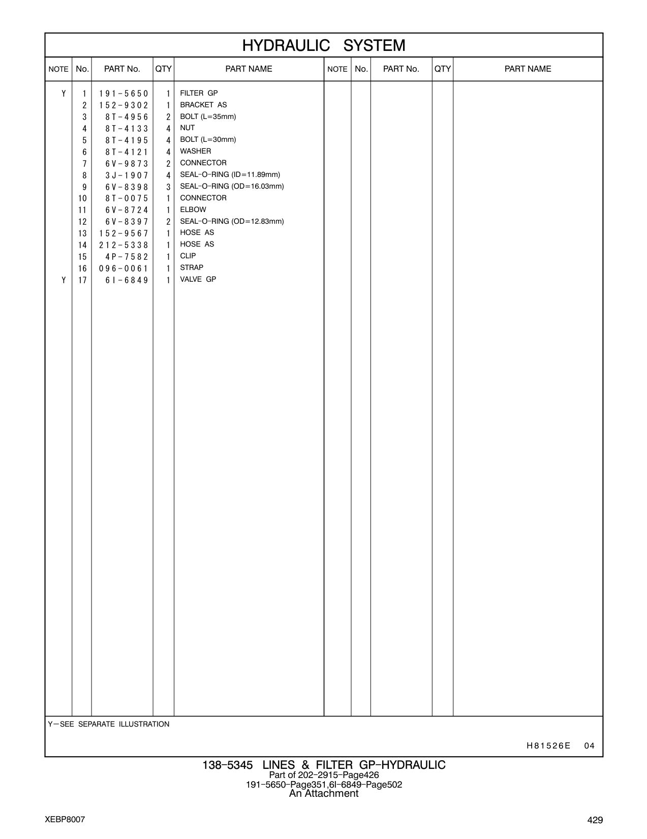 152-9302 BRACKET AS CAT parts manual diagram