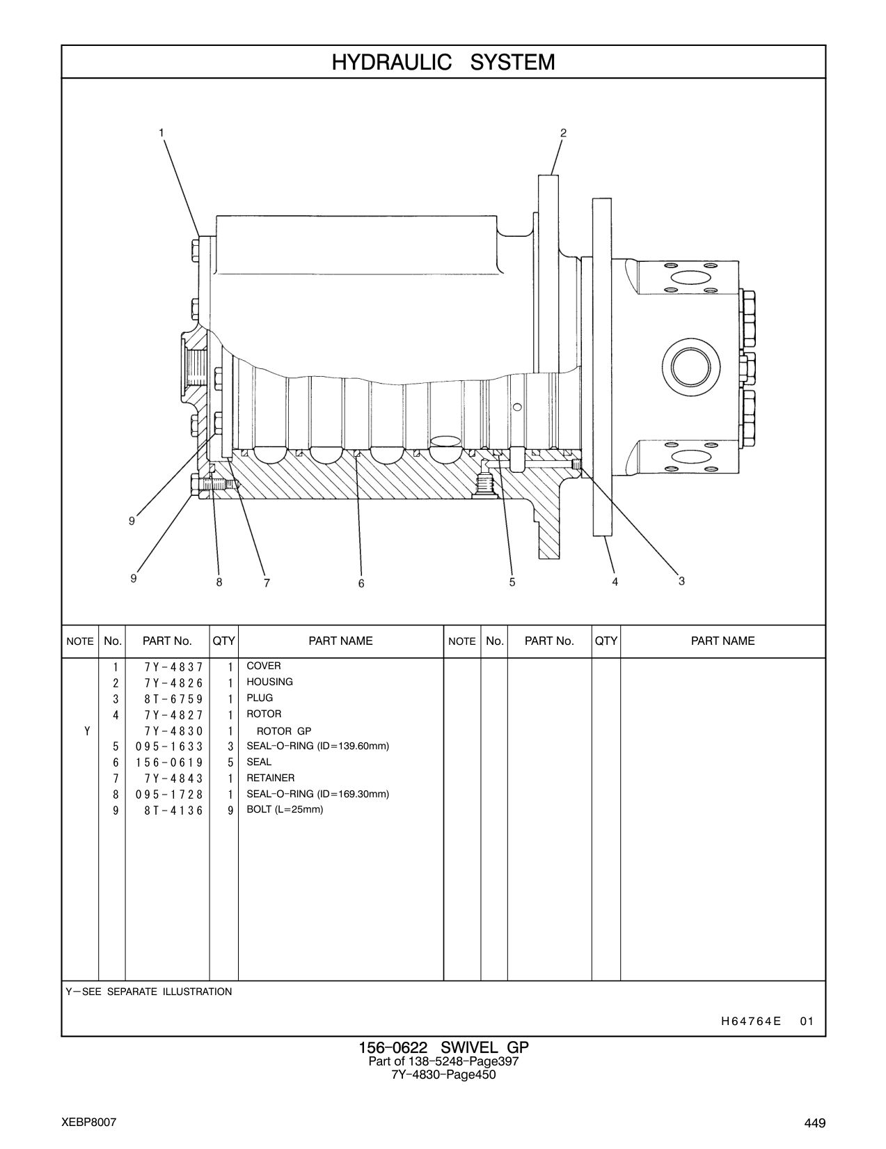 7Y-4826 HOUSING CAT parts manual diagram