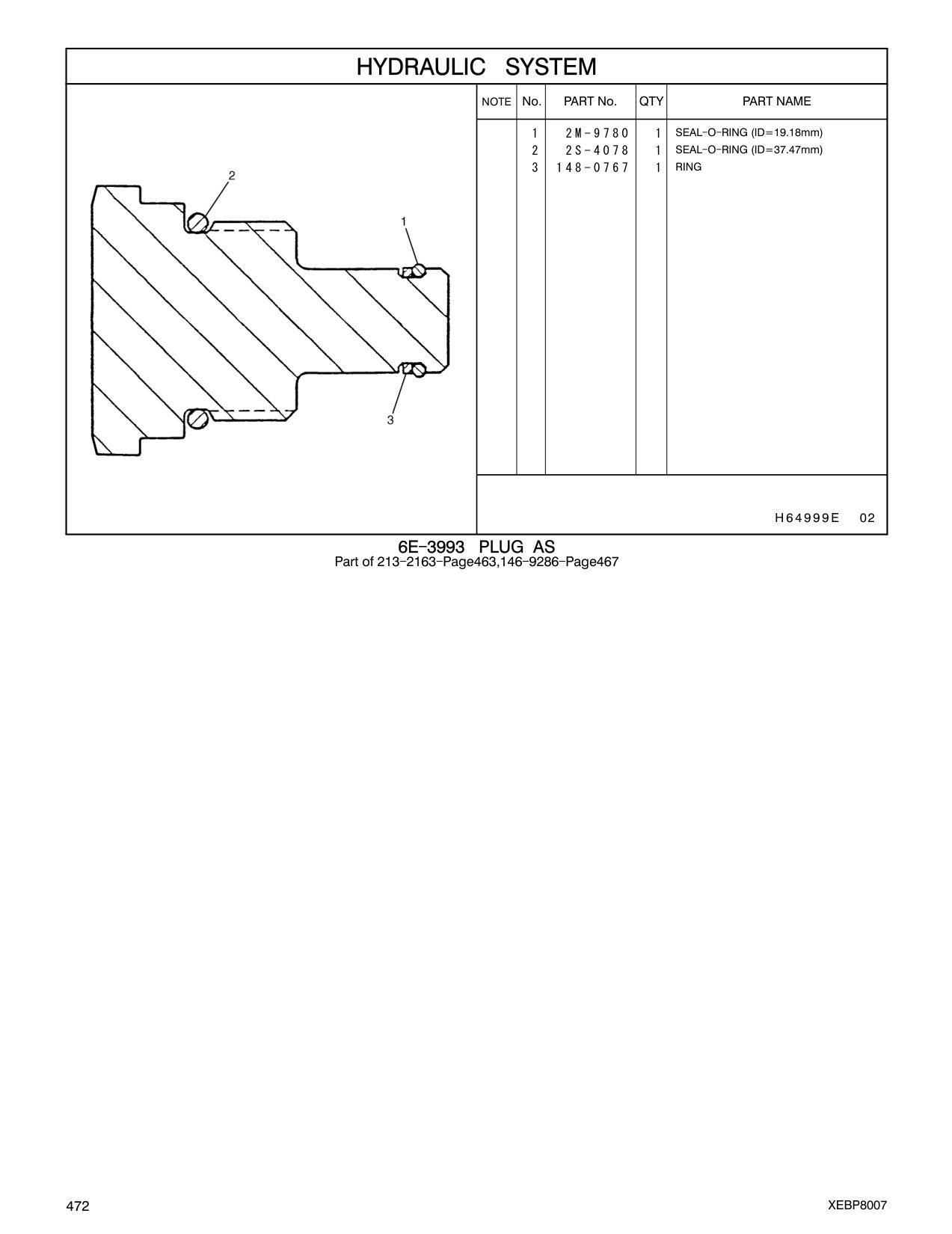 148-0767 RING CAT parts manual diagram