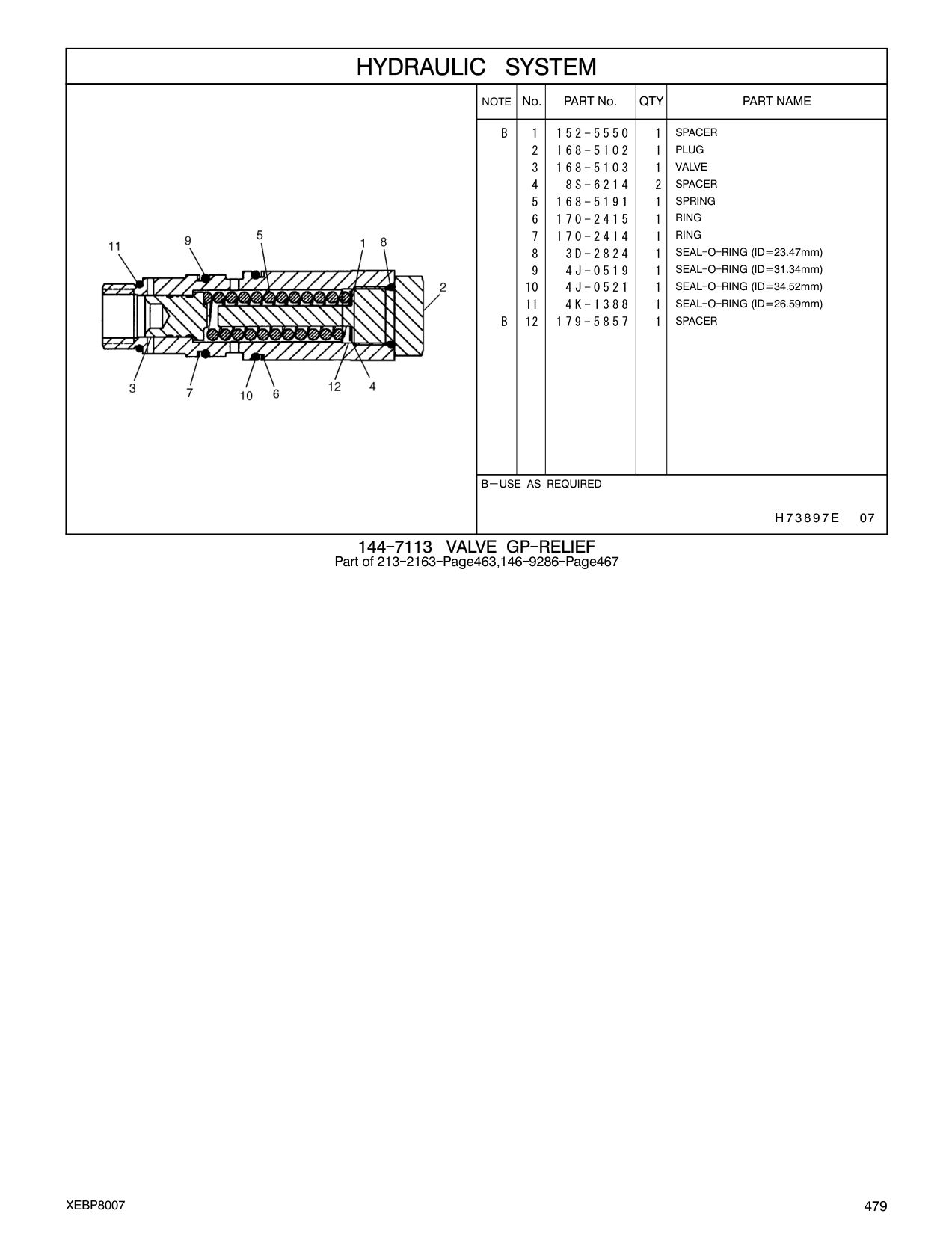 168-5191 SPRING CAT parts manual diagram