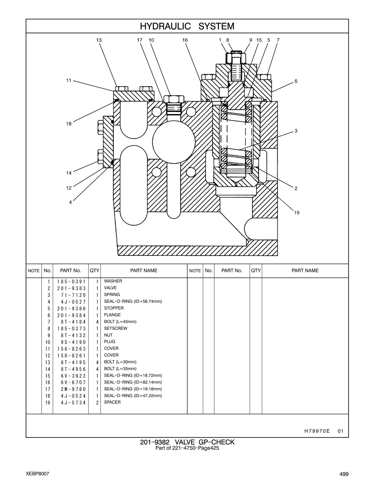 201-9384 FLANGE CAT parts manual diagram