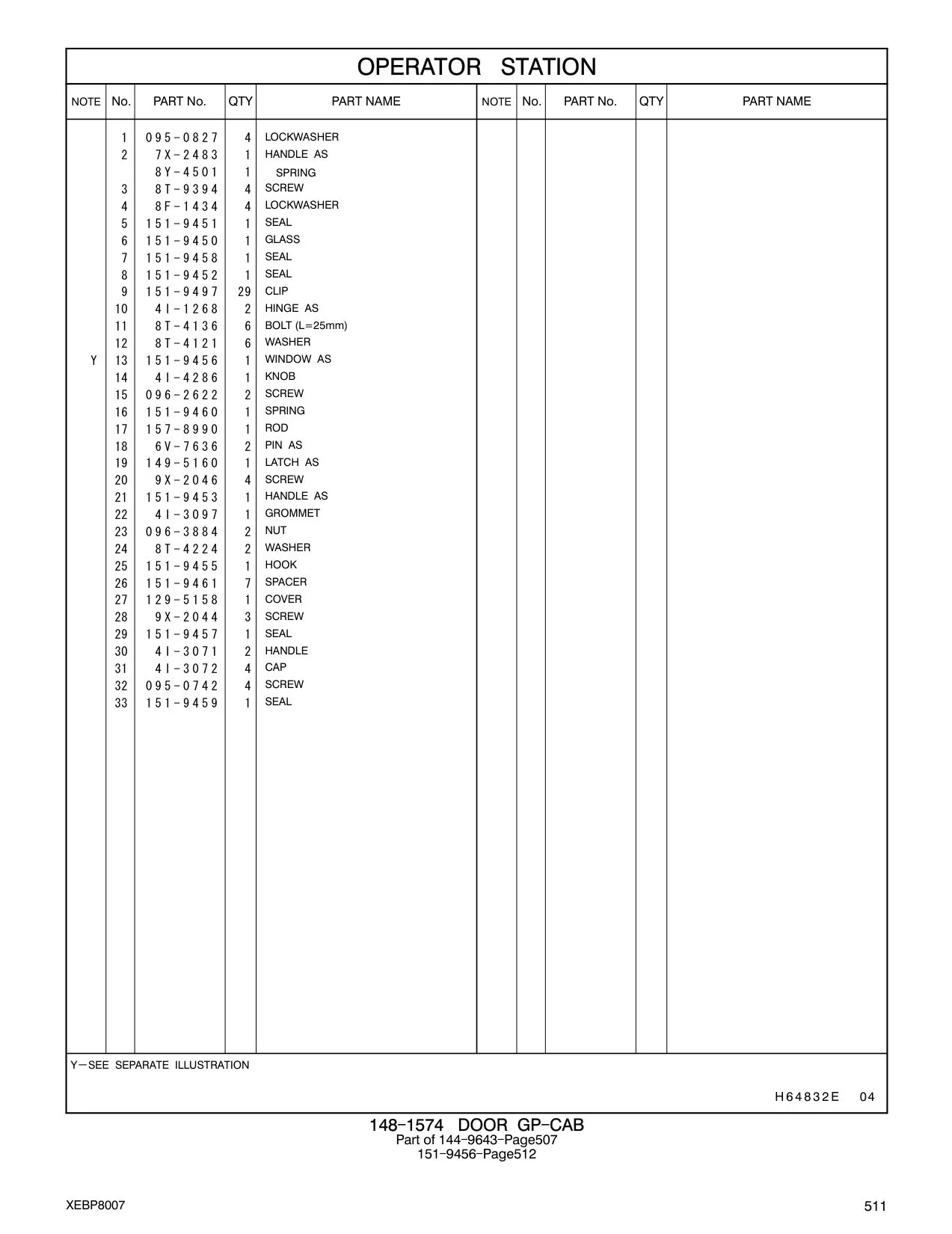 151-9457 SEAL CAT parts manual diagram