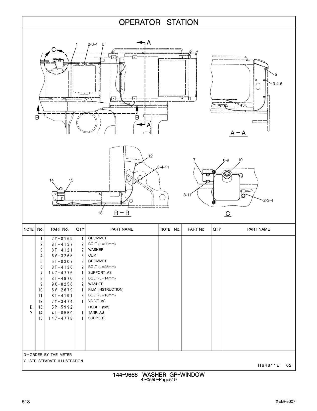 7Y-8169 GROMMET CAT parts manual diagram