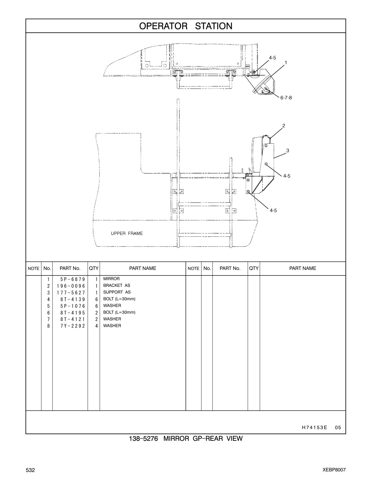 5P-6879 MIRROR CAT parts manual diagram