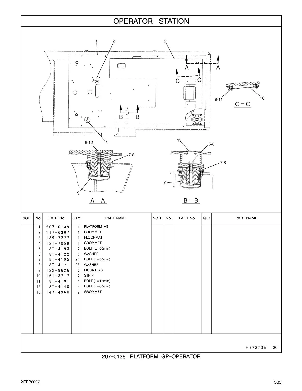 139-7227 FLOORMAT CAT parts manual diagram