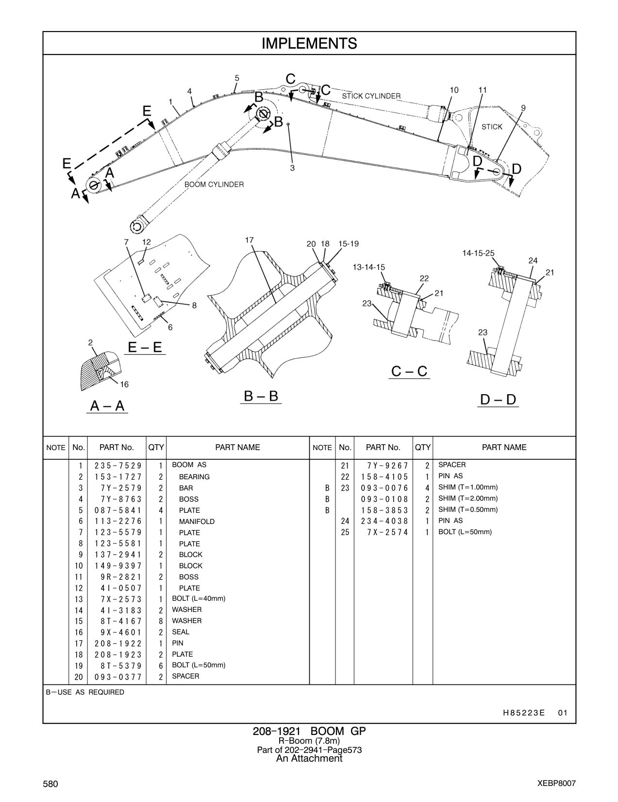 208-1922 PIN CAT parts manual diagram