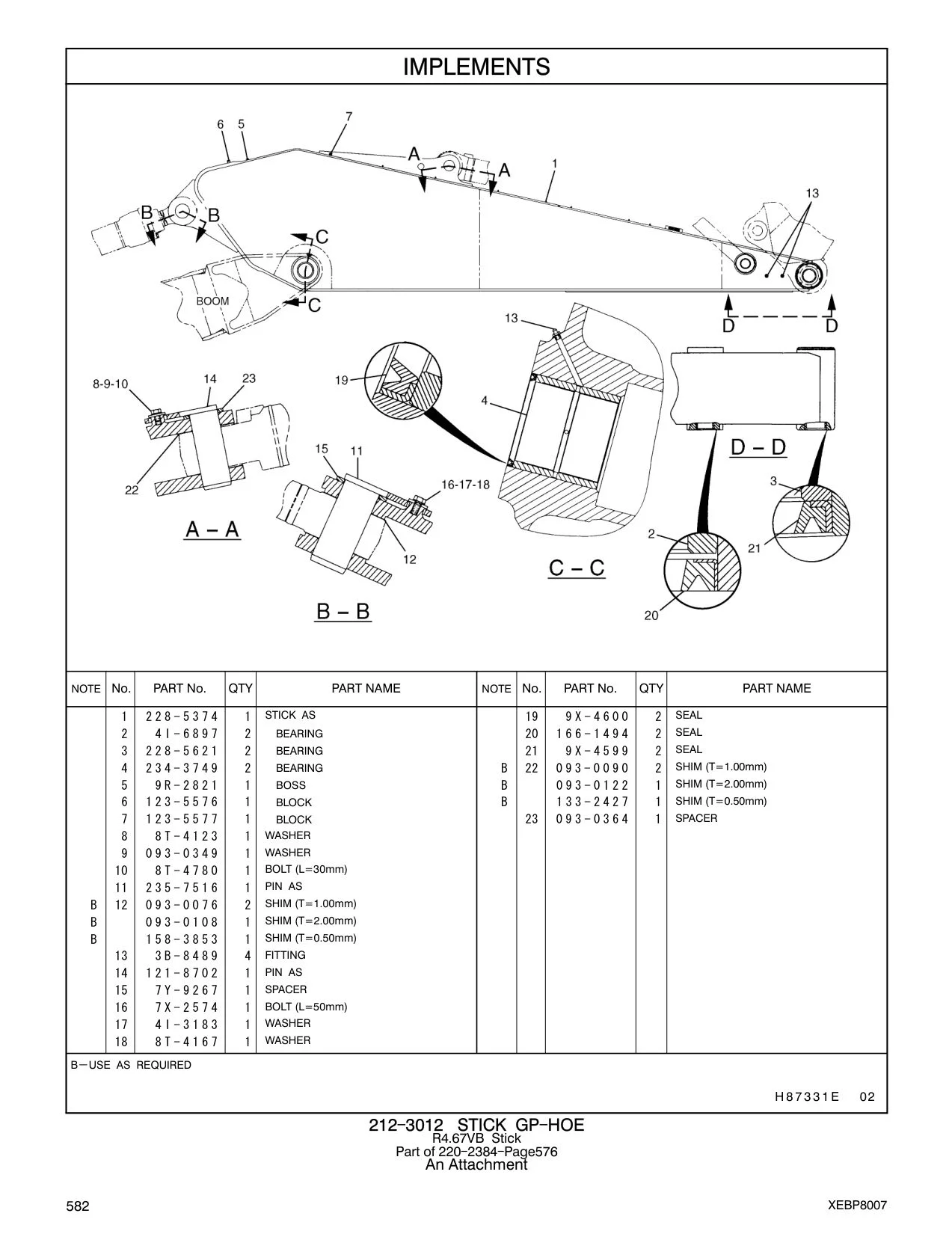 4I-6897 BEARING 20 166-1494 2 SEAL CAT parts manual diagram