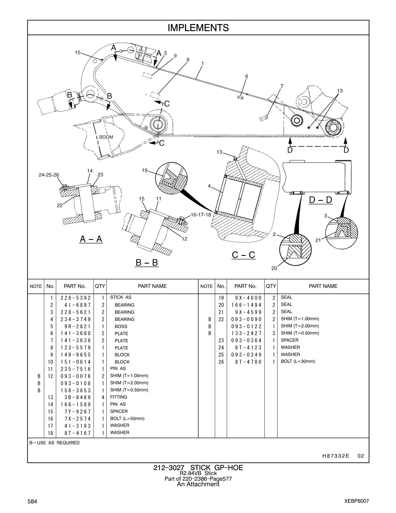 166-1589 PIN AS CAT parts manual diagram