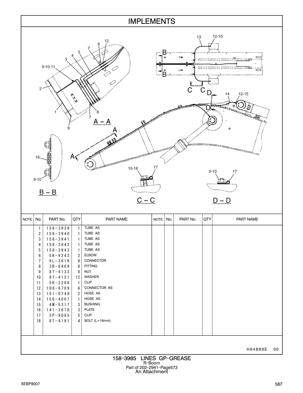 158-4007 HOSE AS CAT parts manual diagram