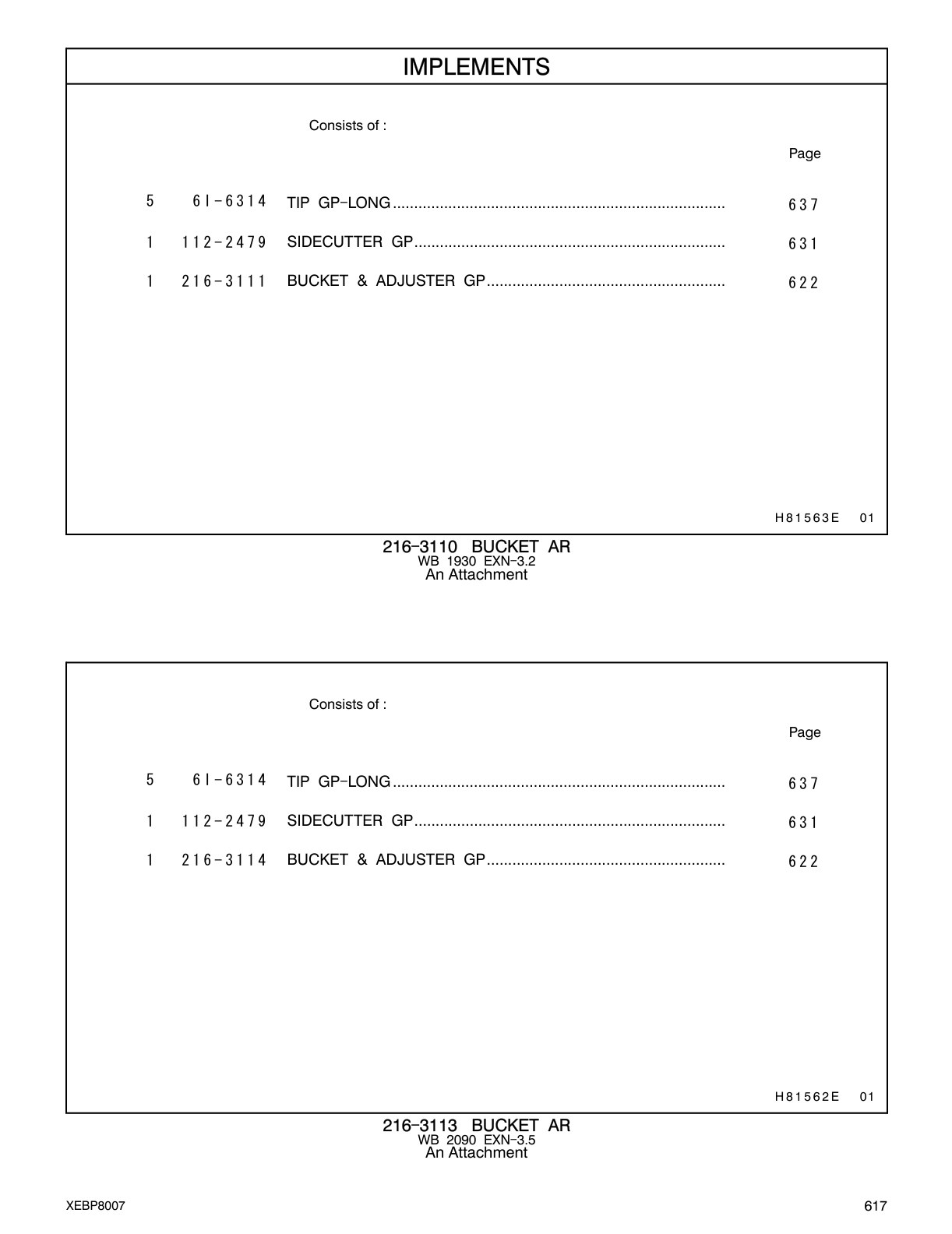 6I-6314 TIP GP-LONG CAT parts manual diagram