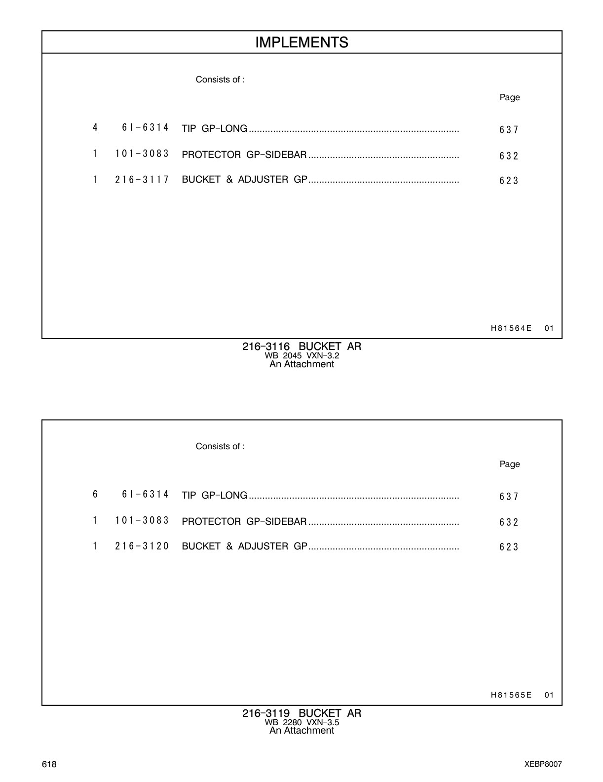 216-3117 - BUCKET & ADJUSTER GP