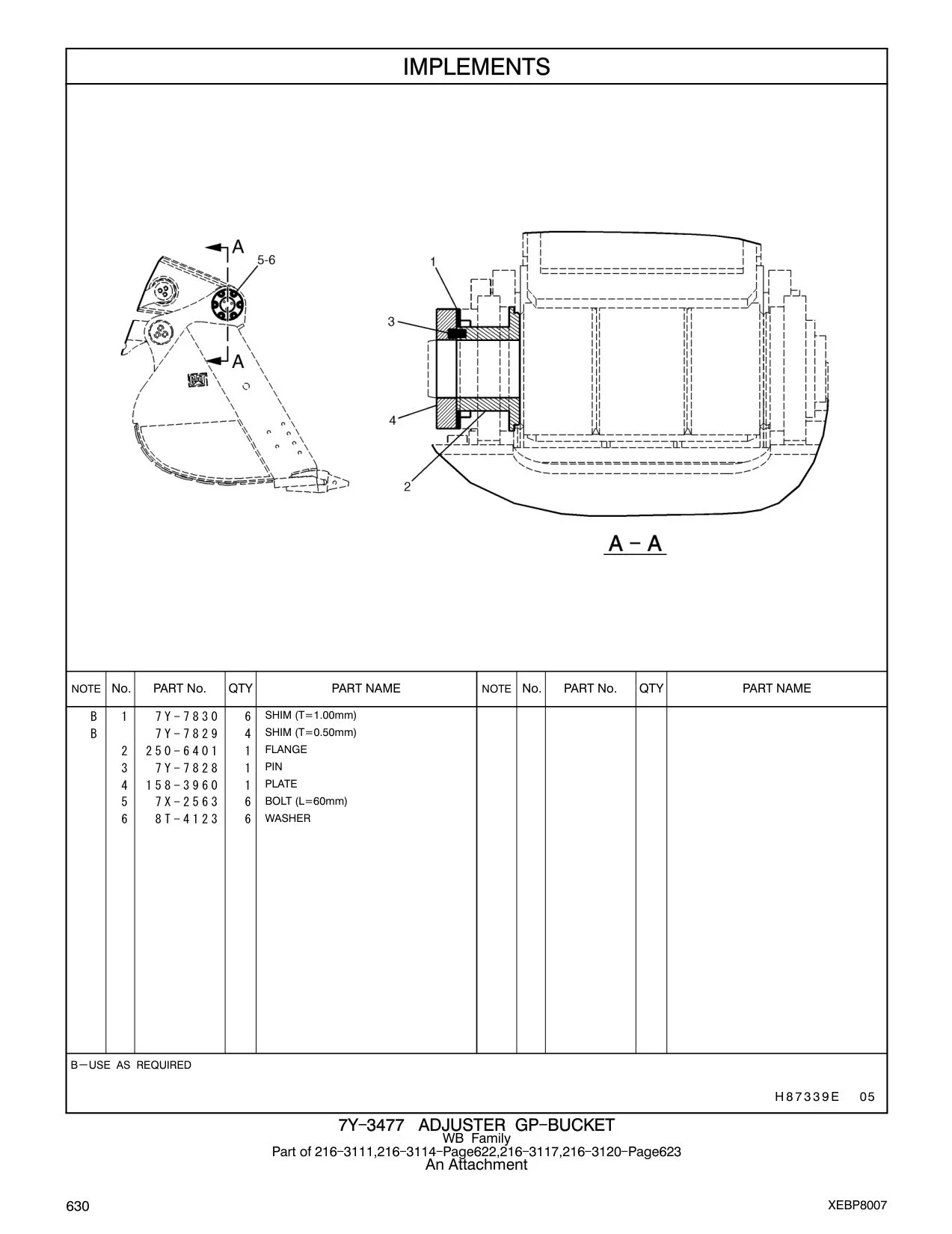 7Y-7828 PIN CAT parts manual diagram