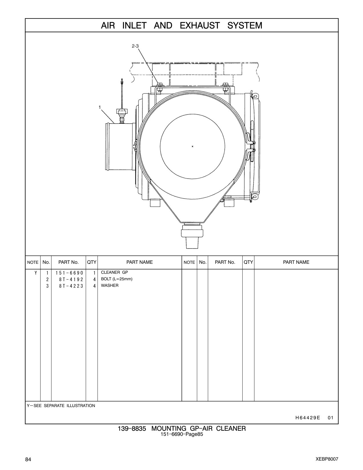 151-6690 CLEANER GP CAT parts manual diagram