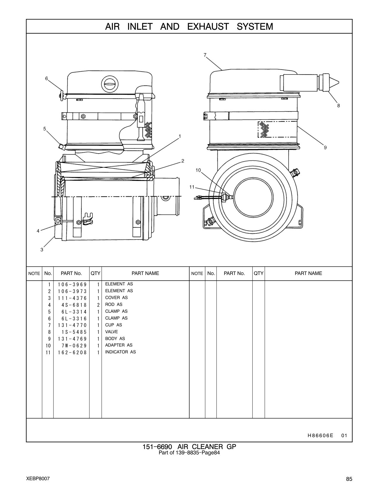 111-4376 COVER AS CAT parts manual diagram