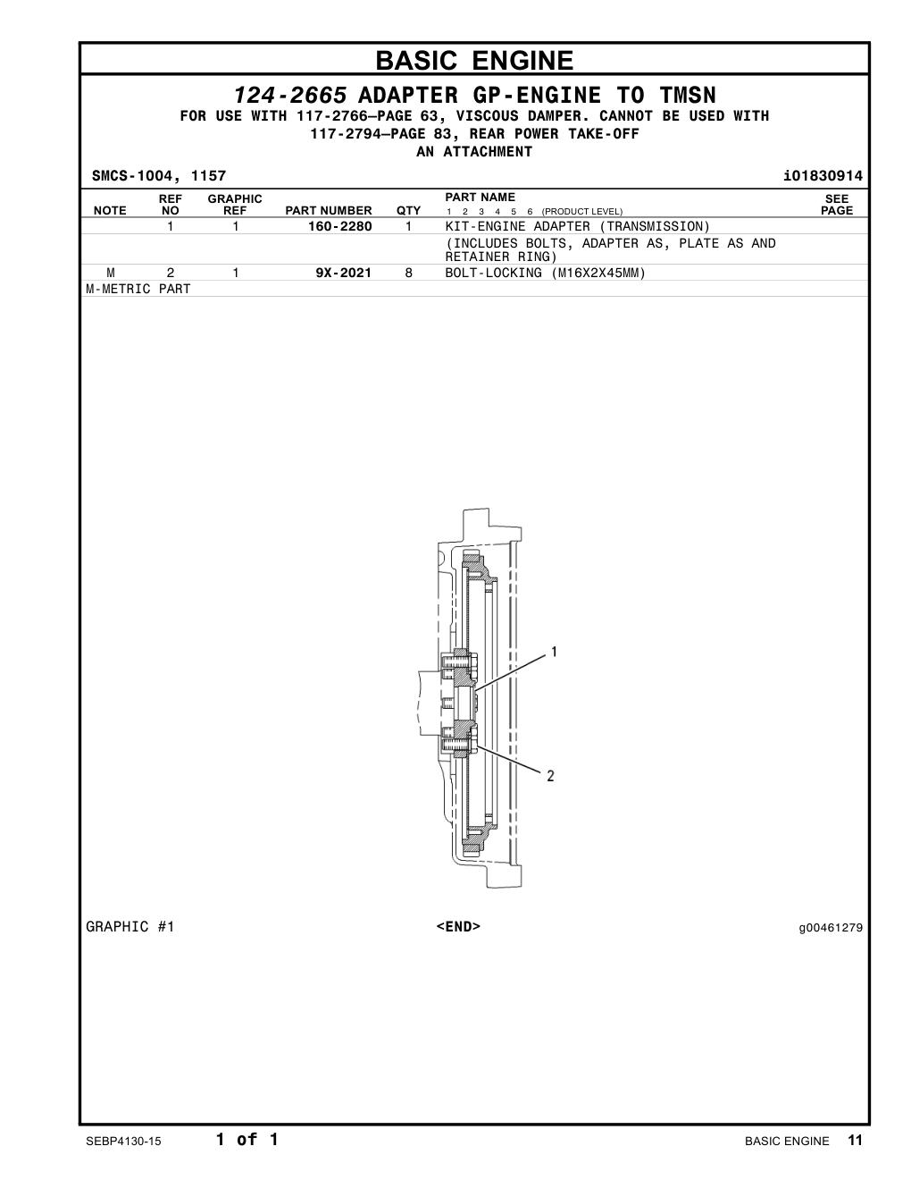 160-2280 - KIT-ENGINE ADAPTER (TRANSMISSION)