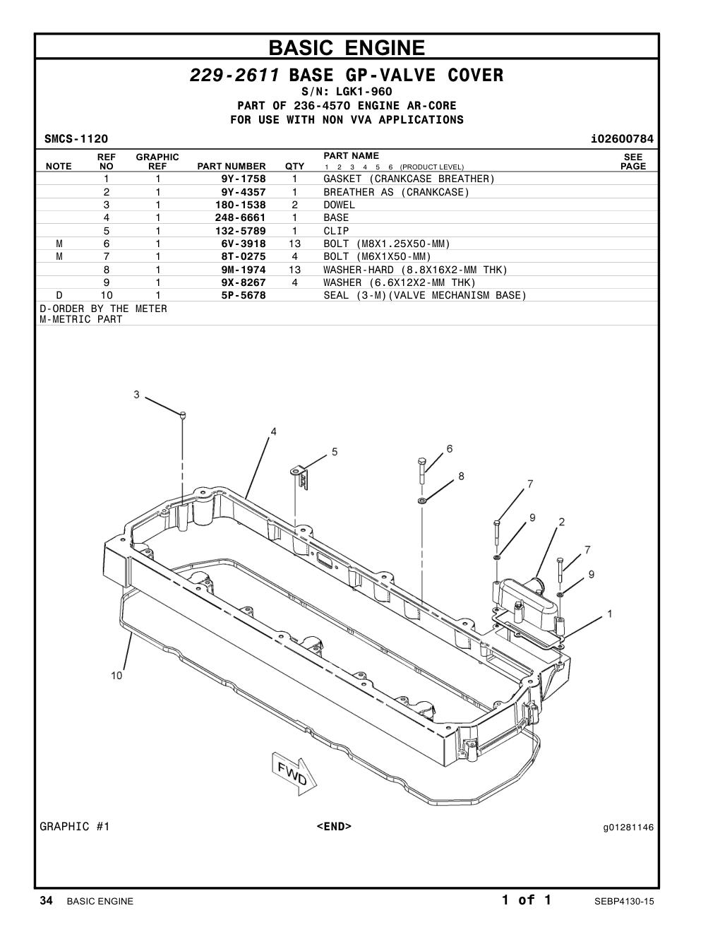 248-6661 BASE · S/N LGK1-960 CAT parts manual diagram