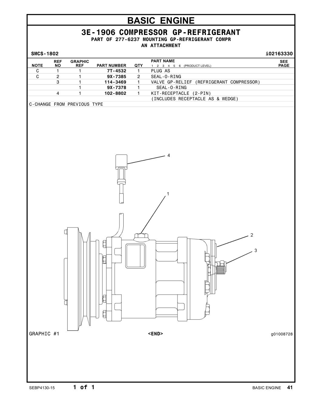 114-3469 - VALVE GP-RELIEF (REFRIGERANT COMPRESSOR)