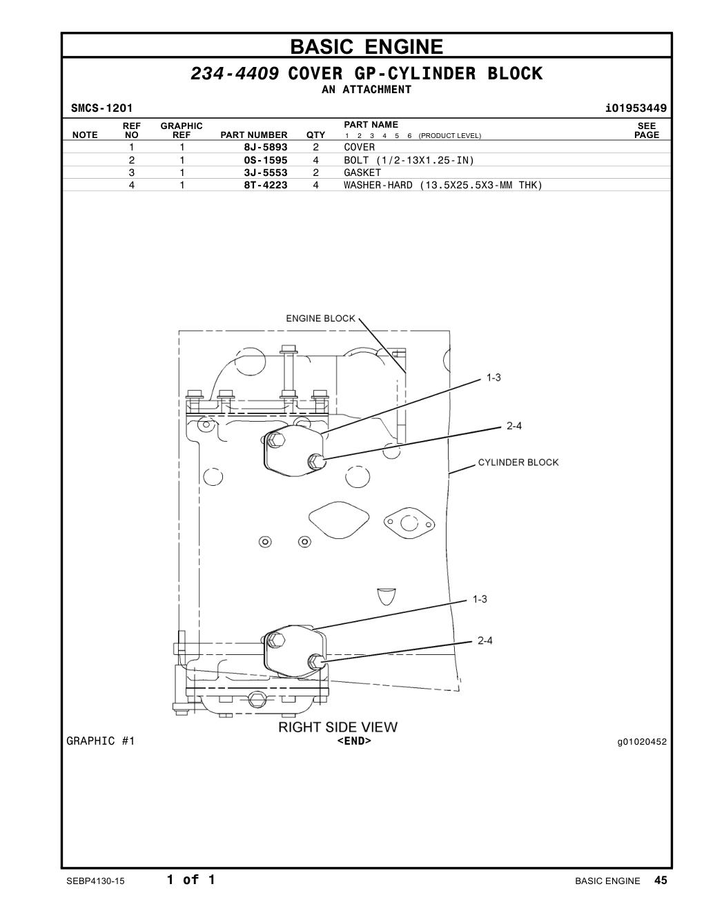 8J-5893 COVER CAT parts manual diagram