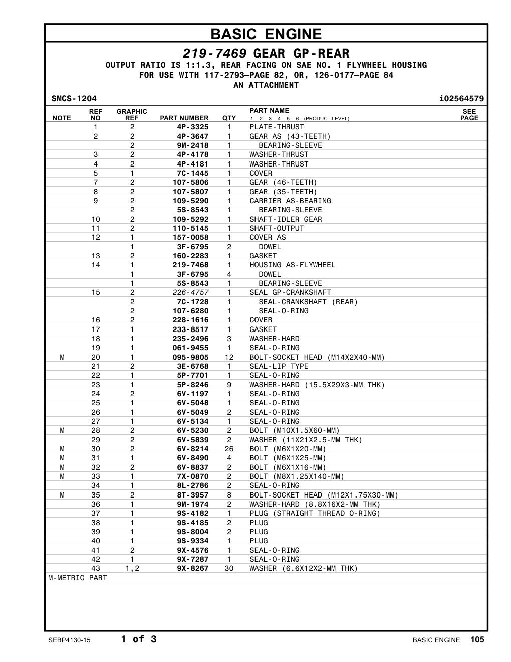 110-5145 SHAFT-OUTPUT CAT parts manual diagram