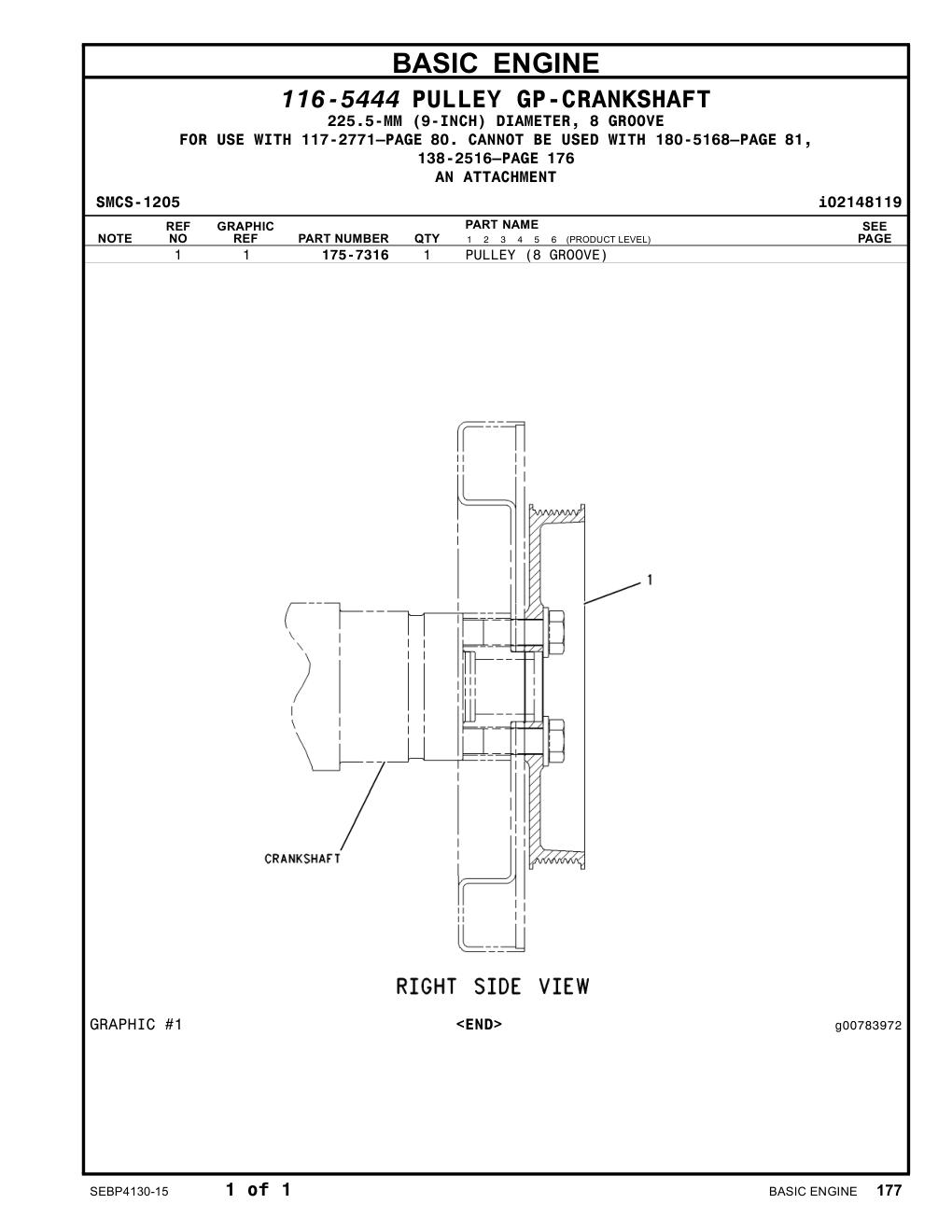 175-7316 - PULLEY (8 GROOVE)