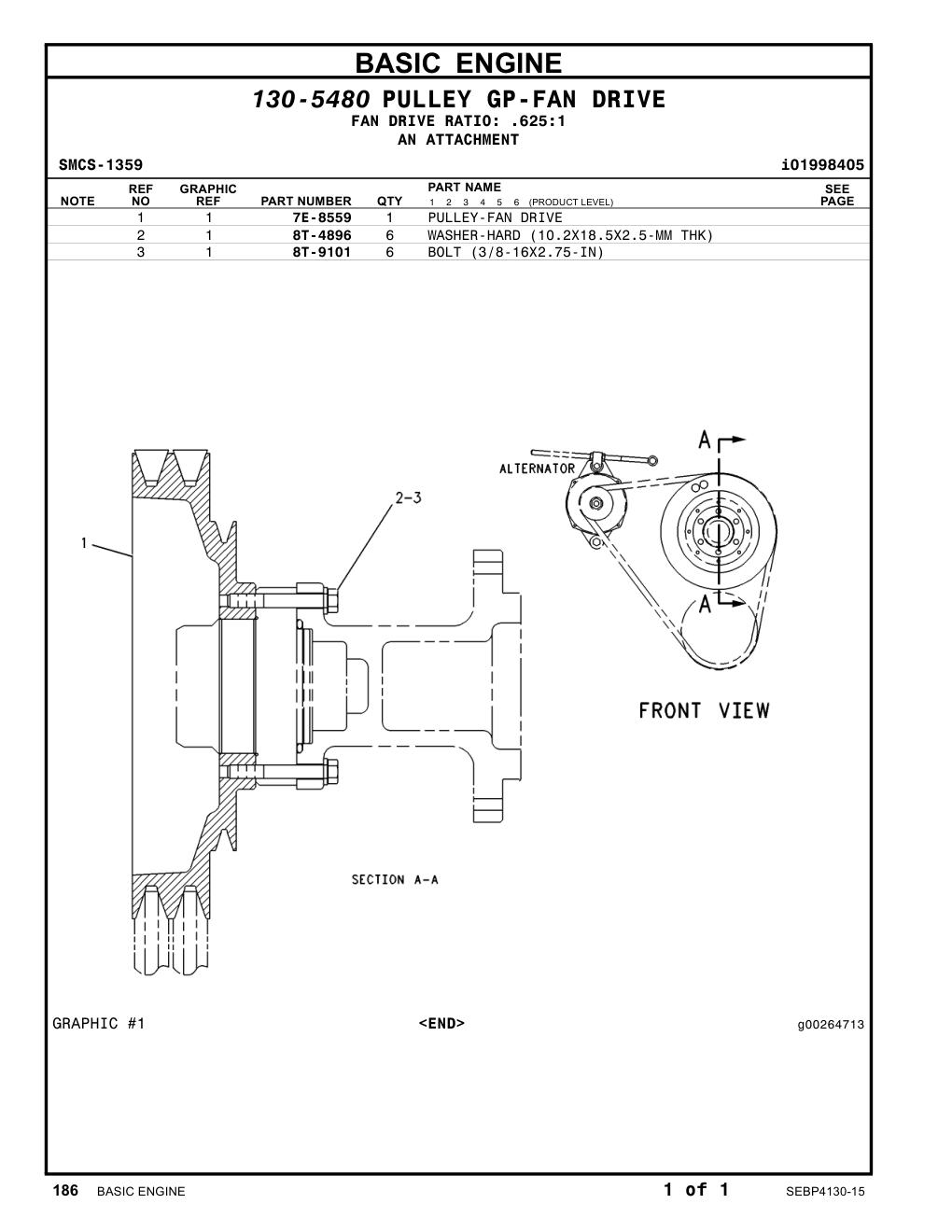 7E-8559 - PULLEY-FAN DRIVE