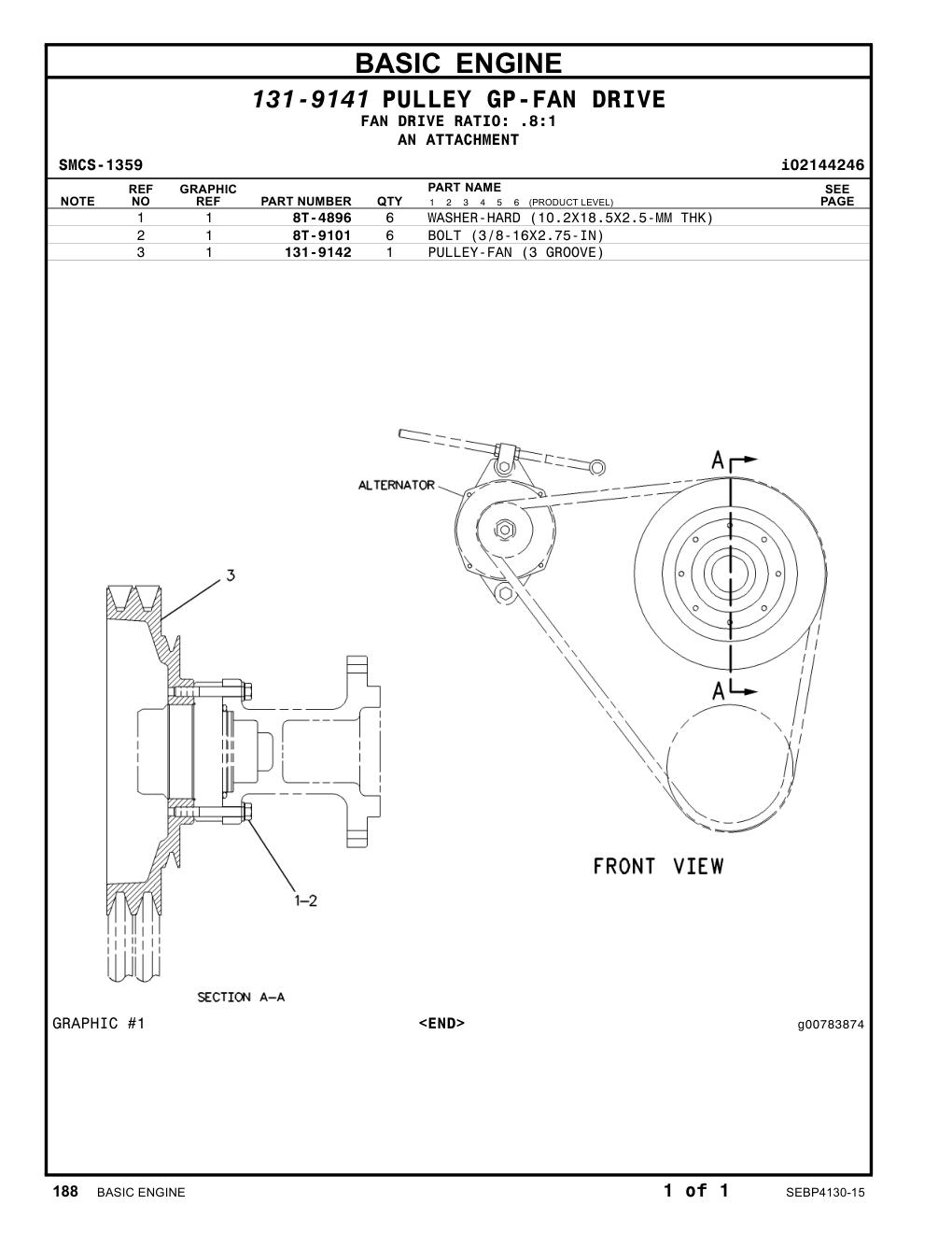 131-9142 - PULLEY-FAN (3 GROOVE)