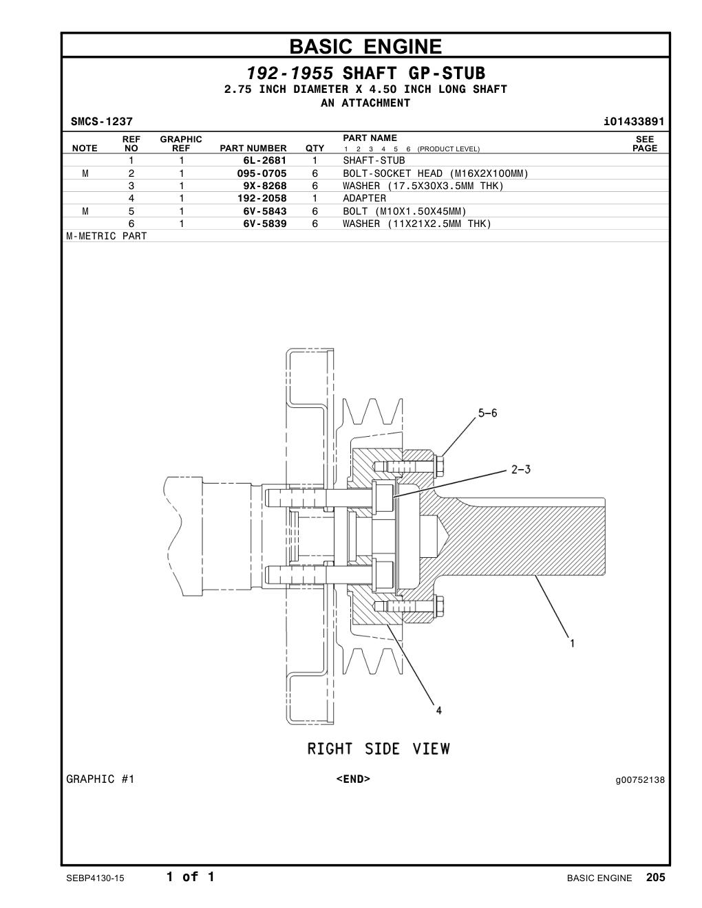 192-2058 ADAPTER CAT parts manual diagram