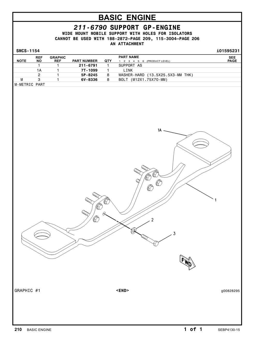 211-6791 SUPPORT AS CAT parts manual diagram