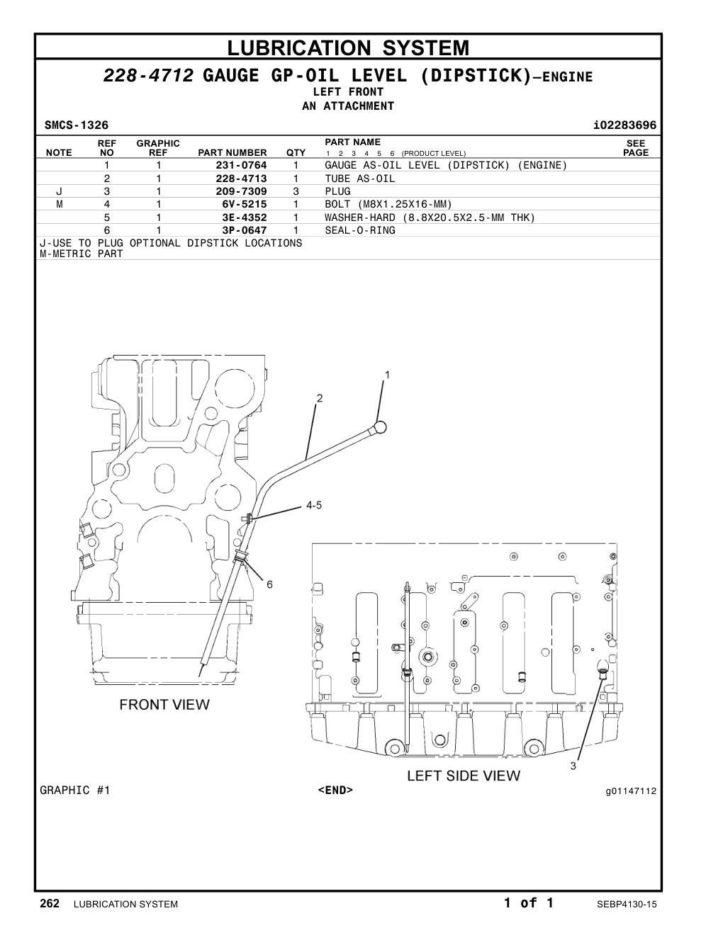 228-4713 TUBE AS-OIL CAT parts manual diagram