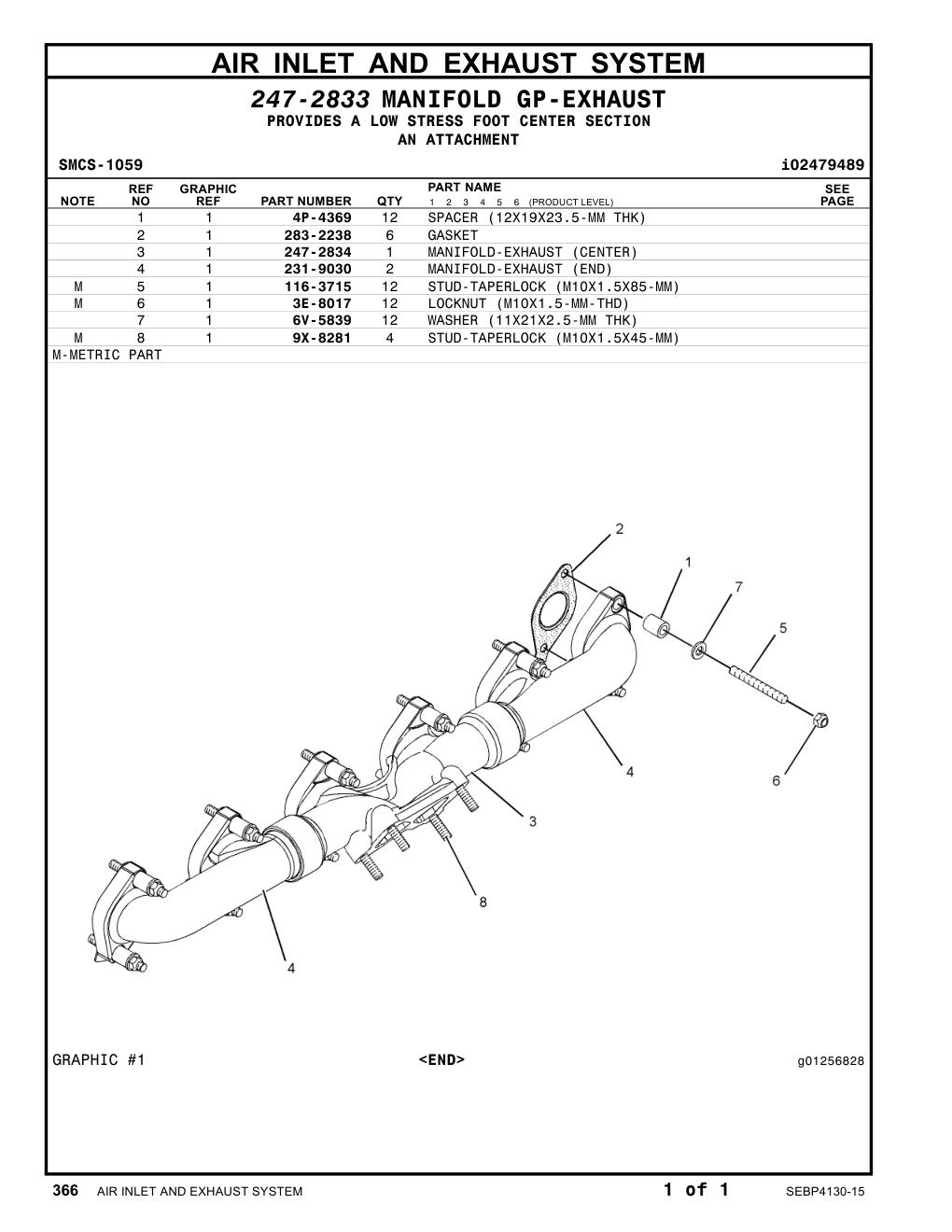 283-2238 GASKET CAT parts manual diagram