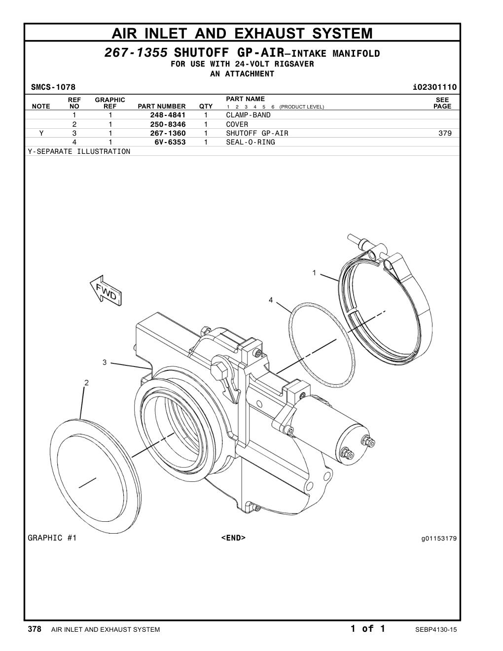 267-1360 SHUTOFF GP-AIR CAT parts manual diagram