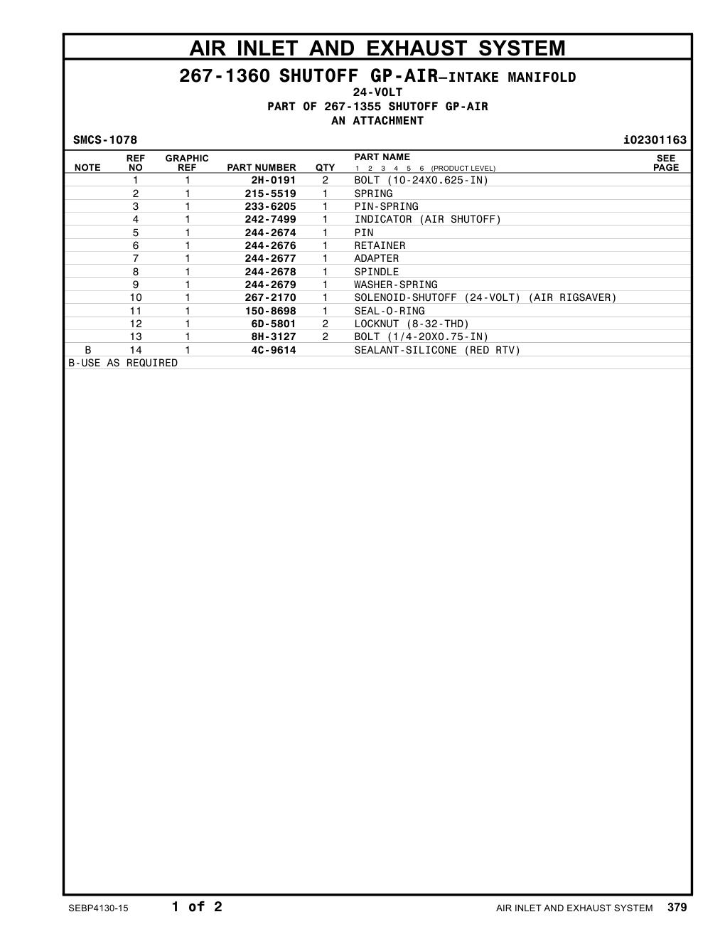 267-2170 - SOLENOID-SHUTOFF (24-VOLT) (AIR RIGSAVER)